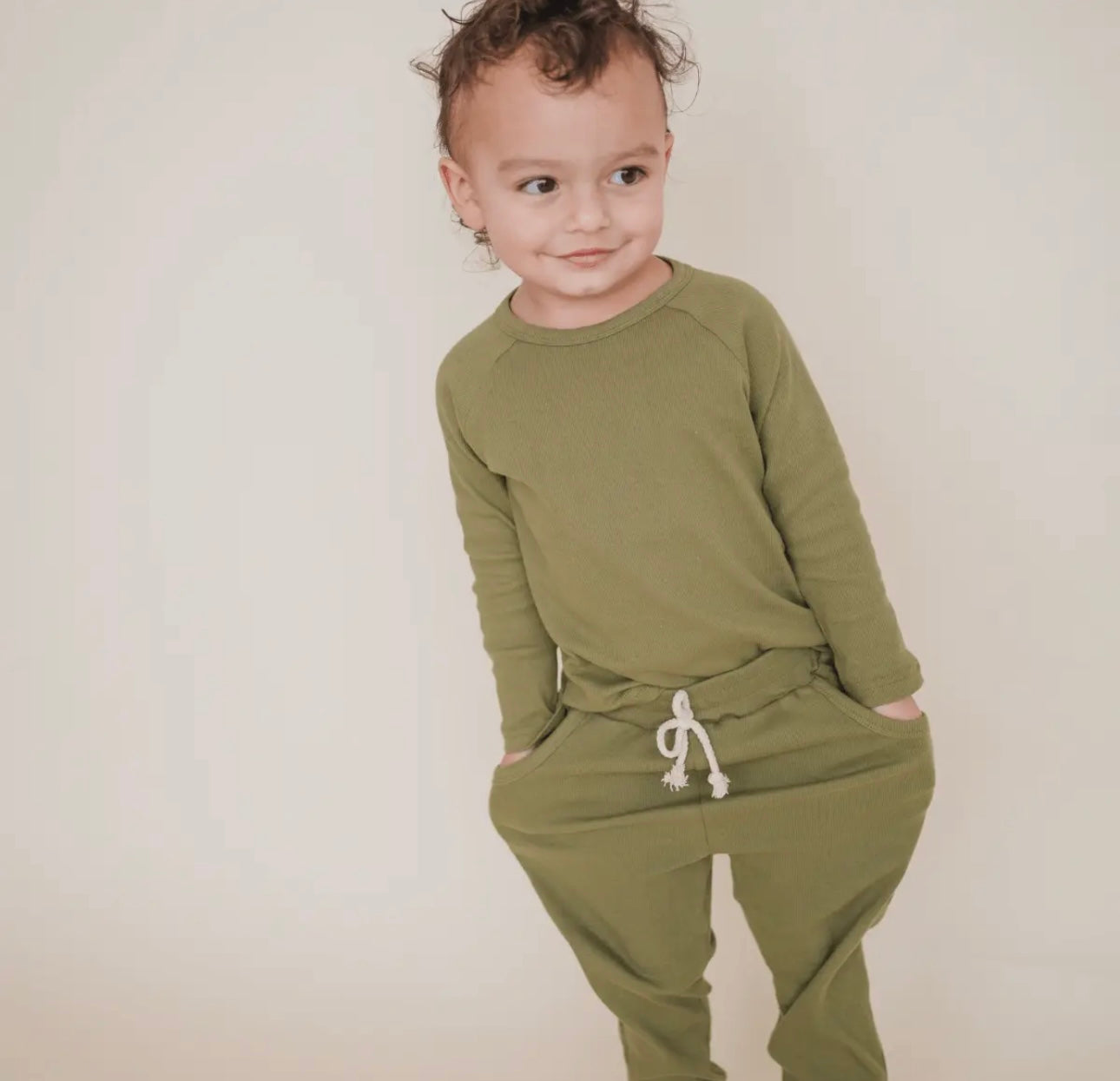 Organic Cotton Lounge Set Olive