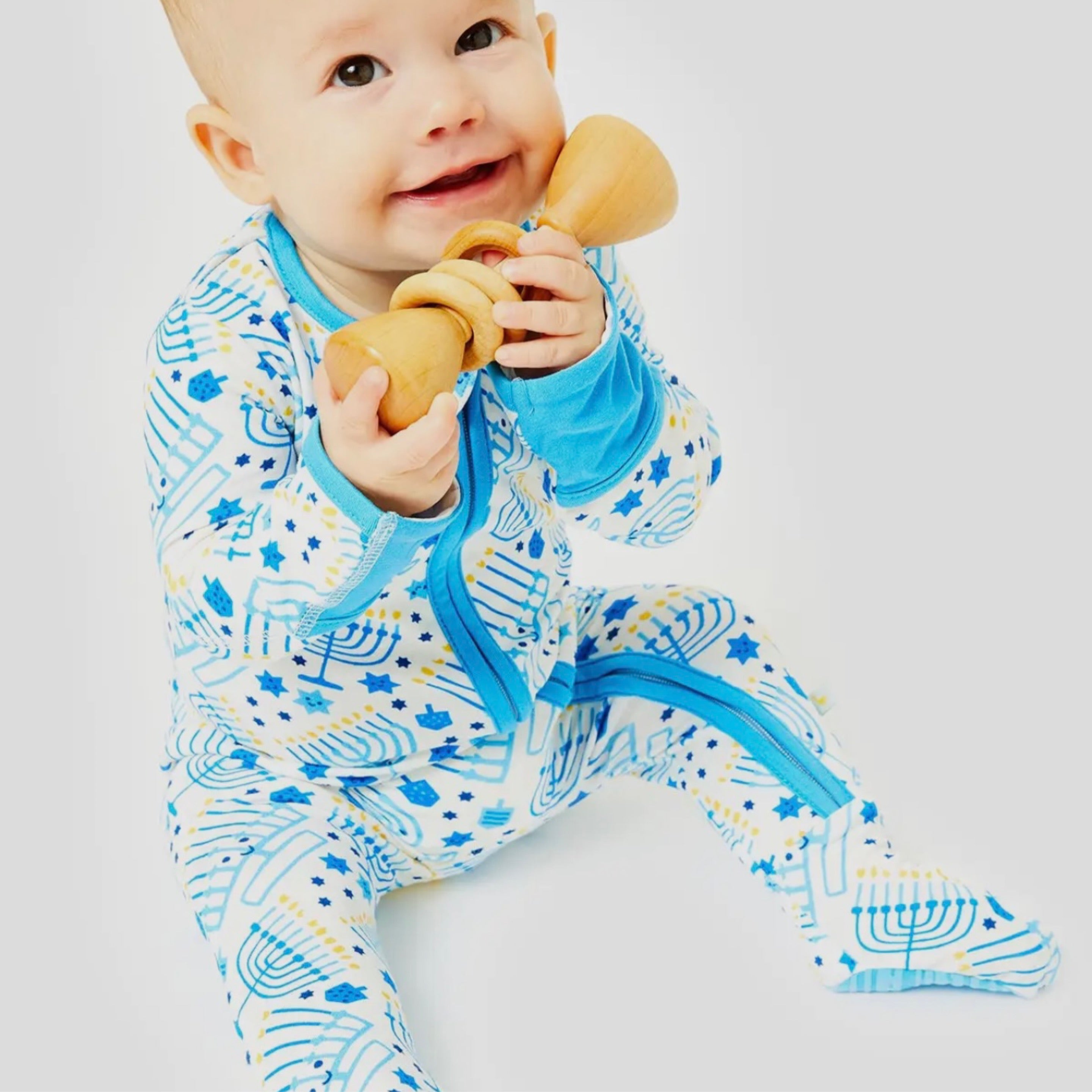 Hanukkah Zip Up Bamboo Pajama