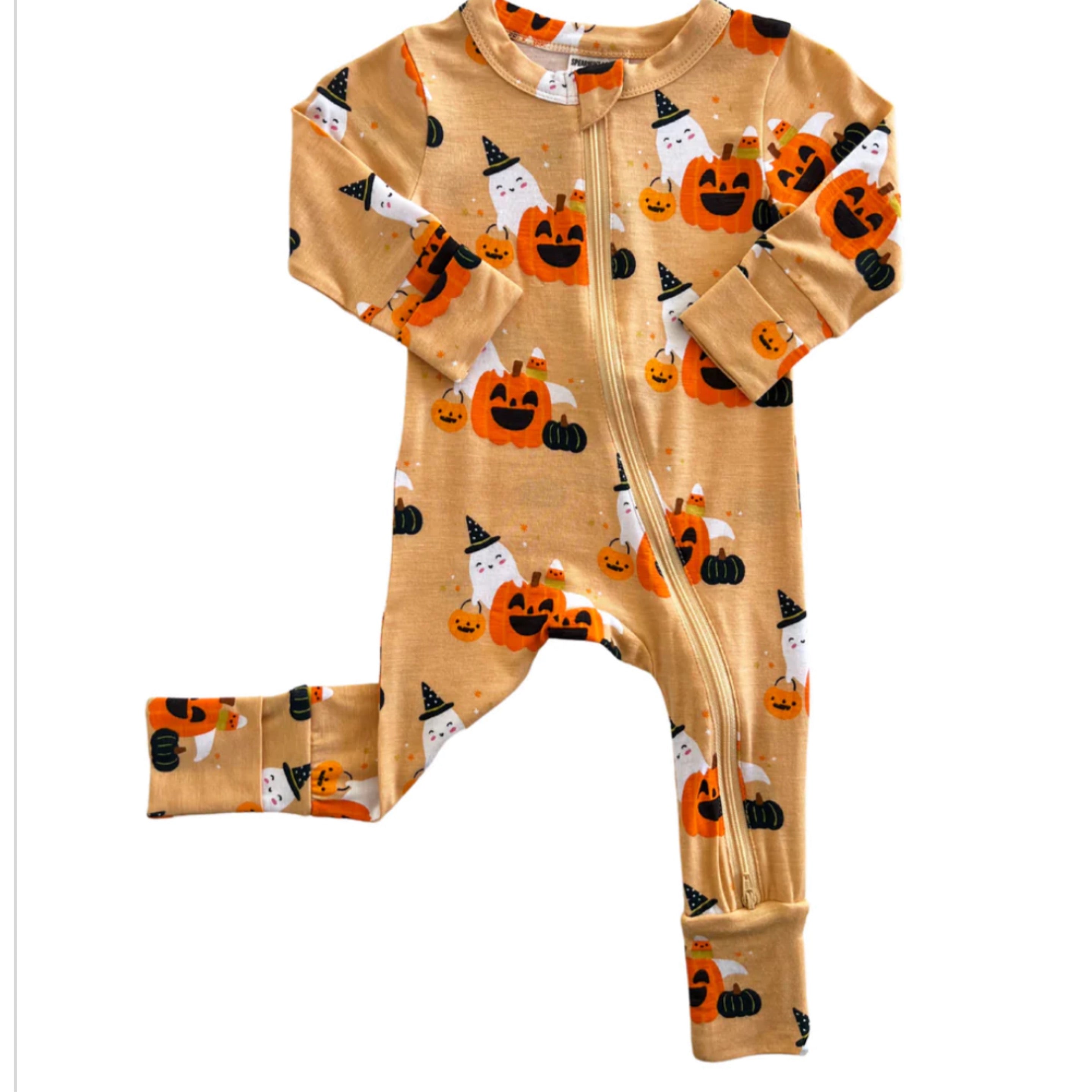 Halloween Cluster Convertible 2-Way Zip Footie