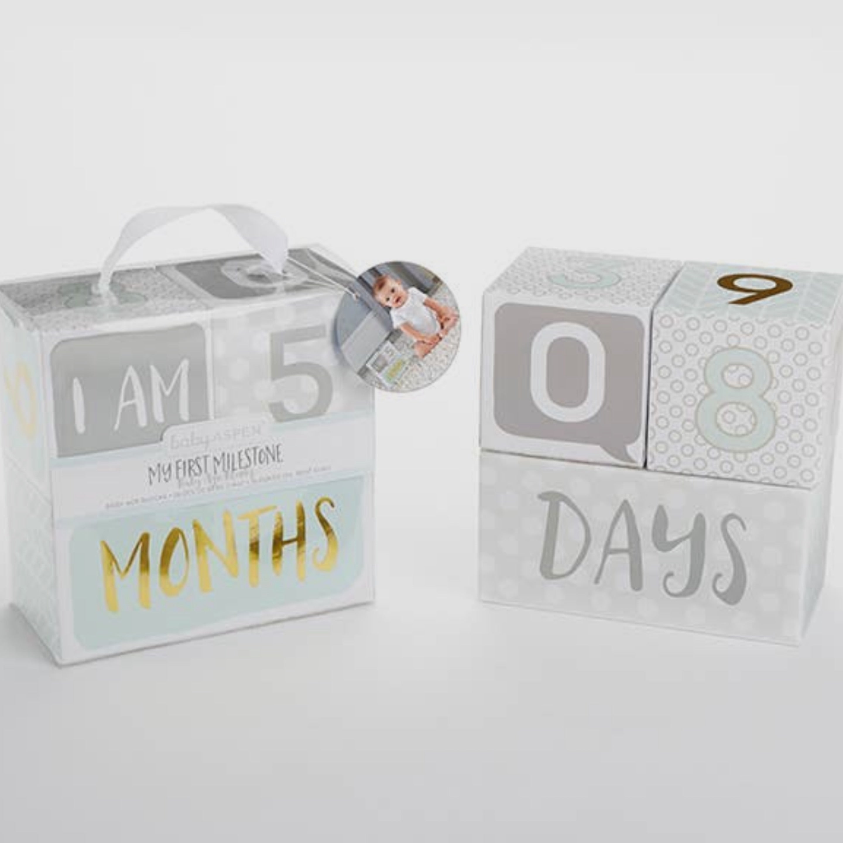 Grey My First Milestone Blocks