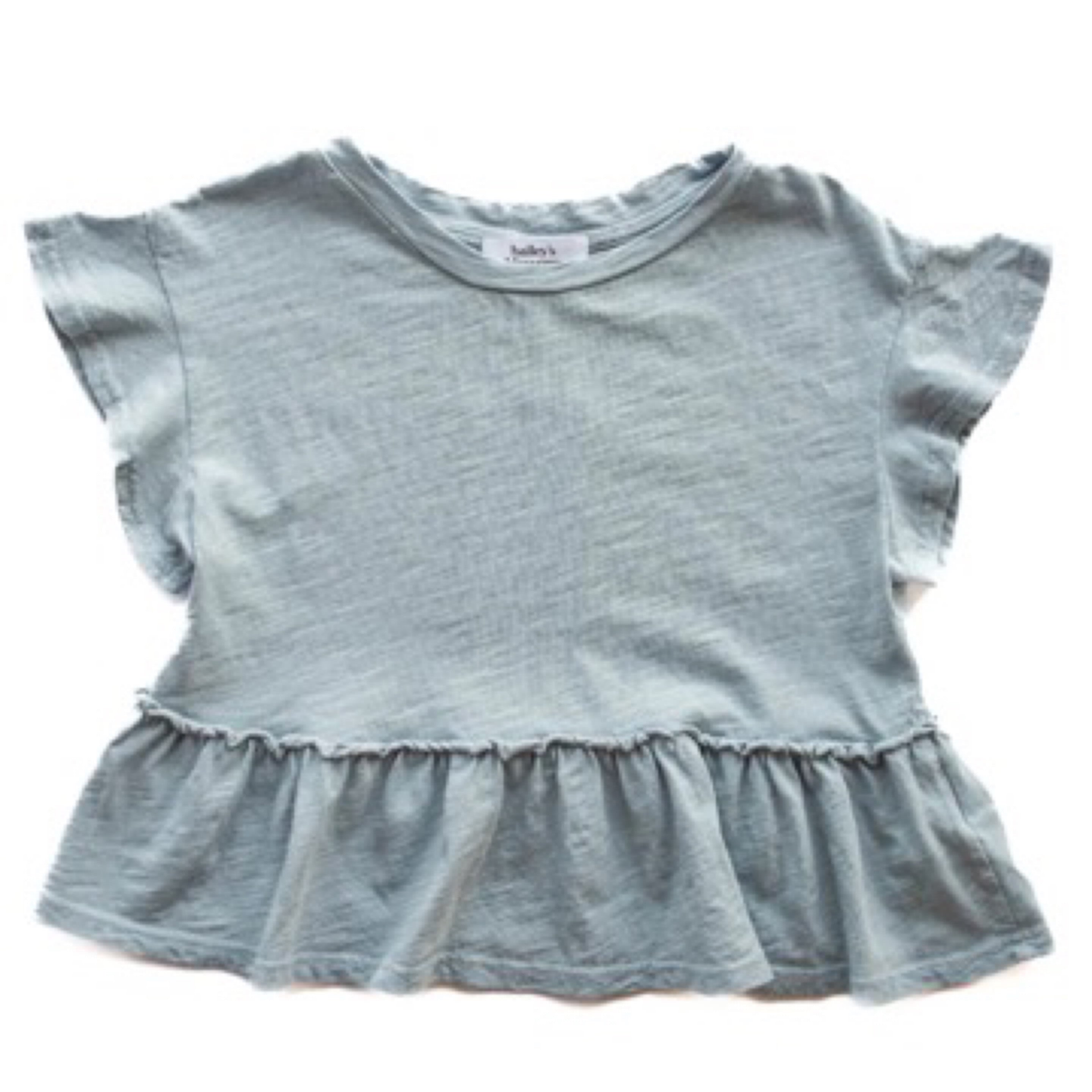 Malia Baby Doll Tee - Dusty Blue
