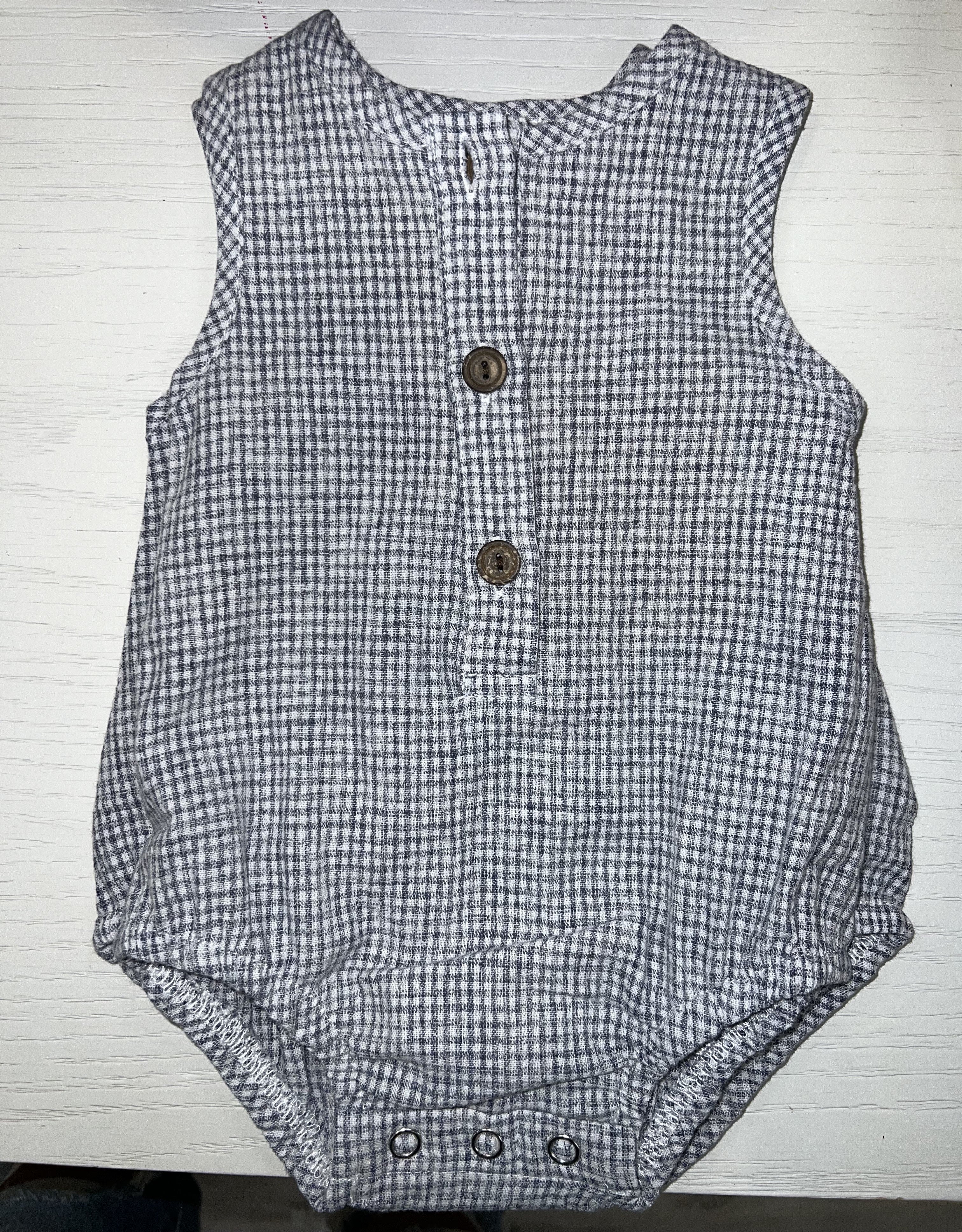 Marco Gingham Romper (Blue)