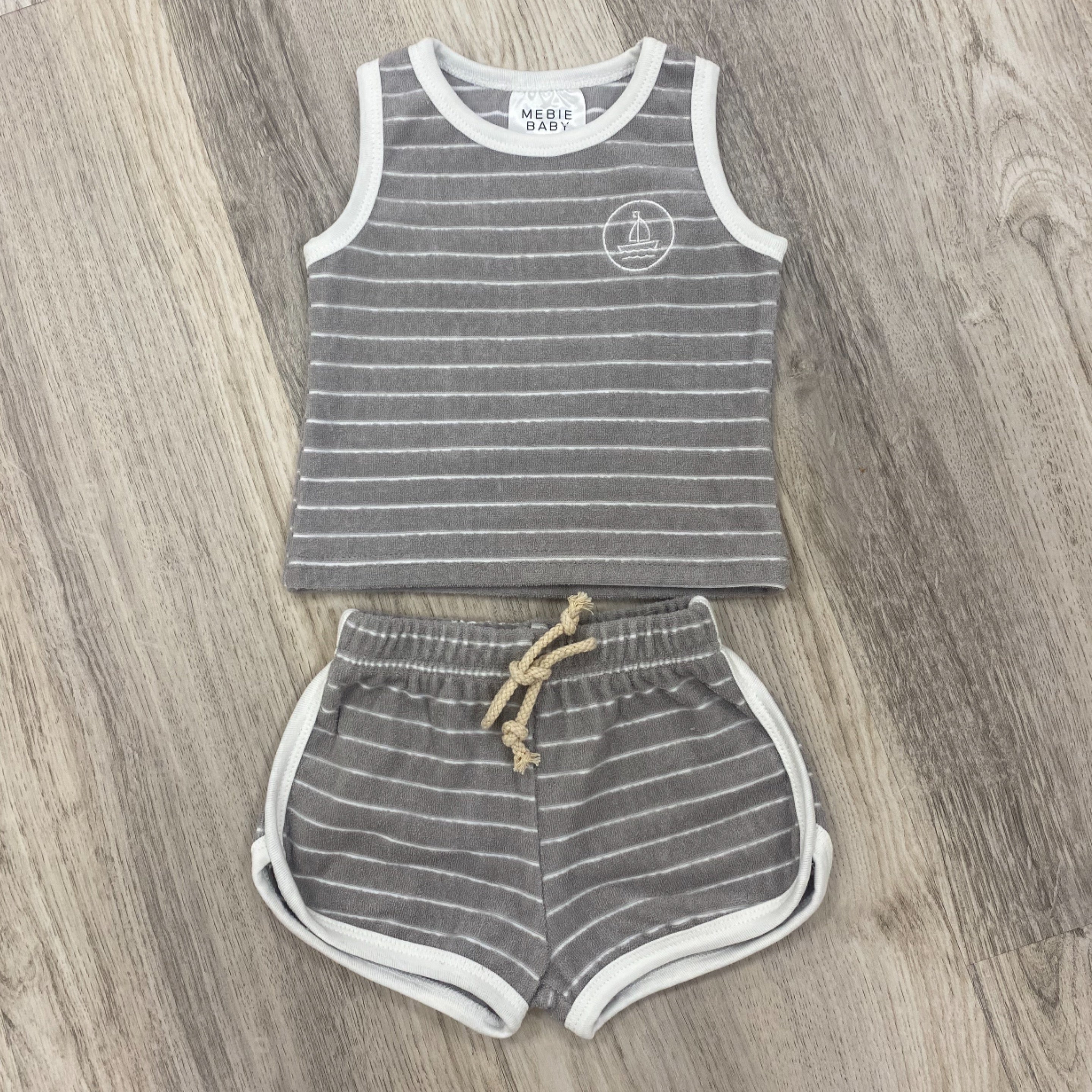 Sail Boat Stripe Terry Cloth Set