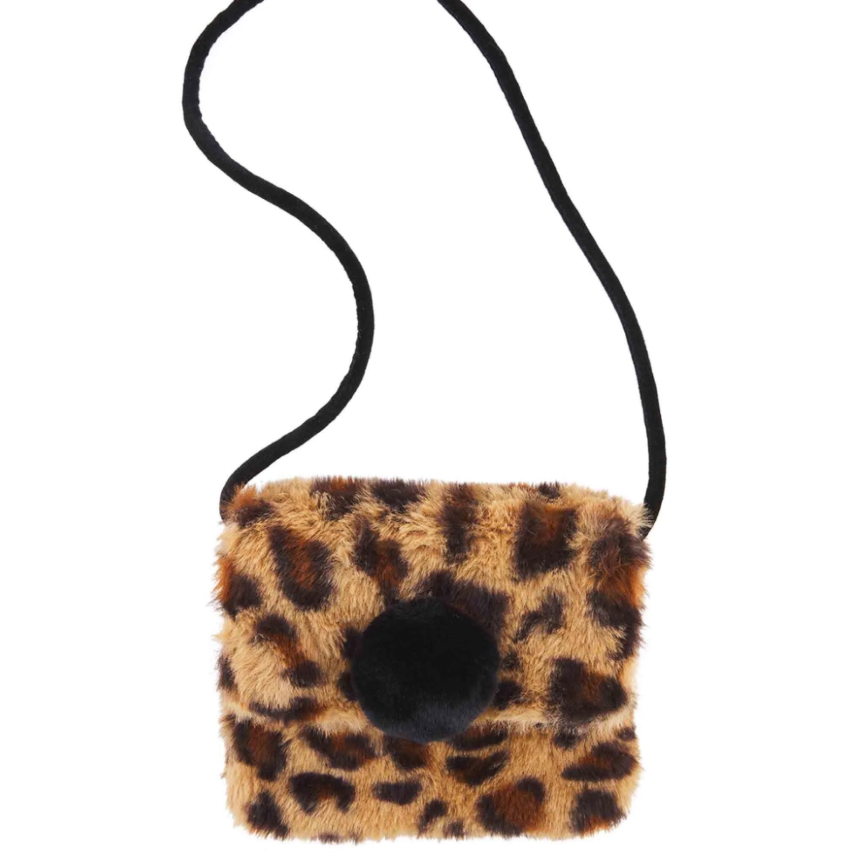 Brown Leopard Pom Fur Purses