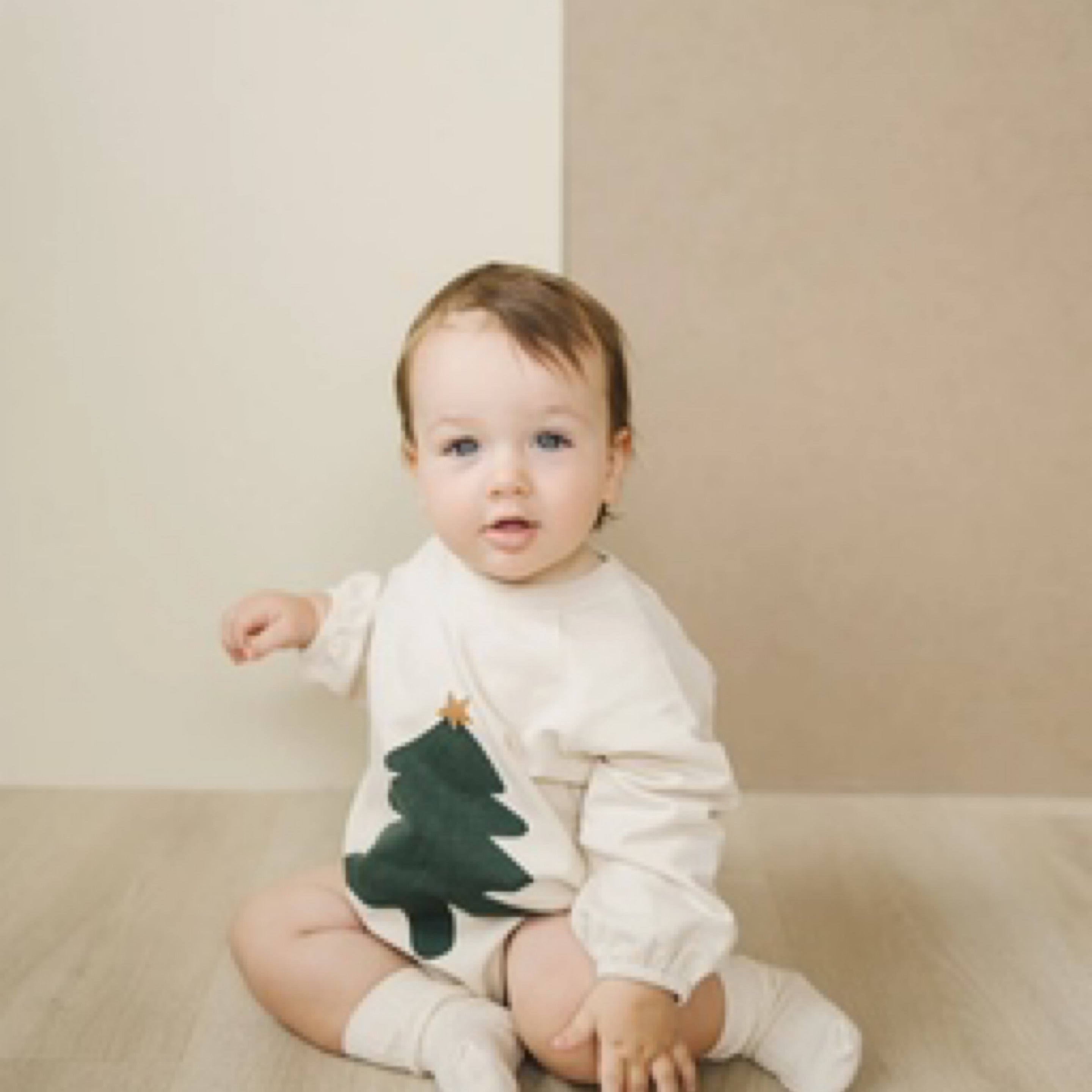 Christmas Tree French Terry Bubble Romper