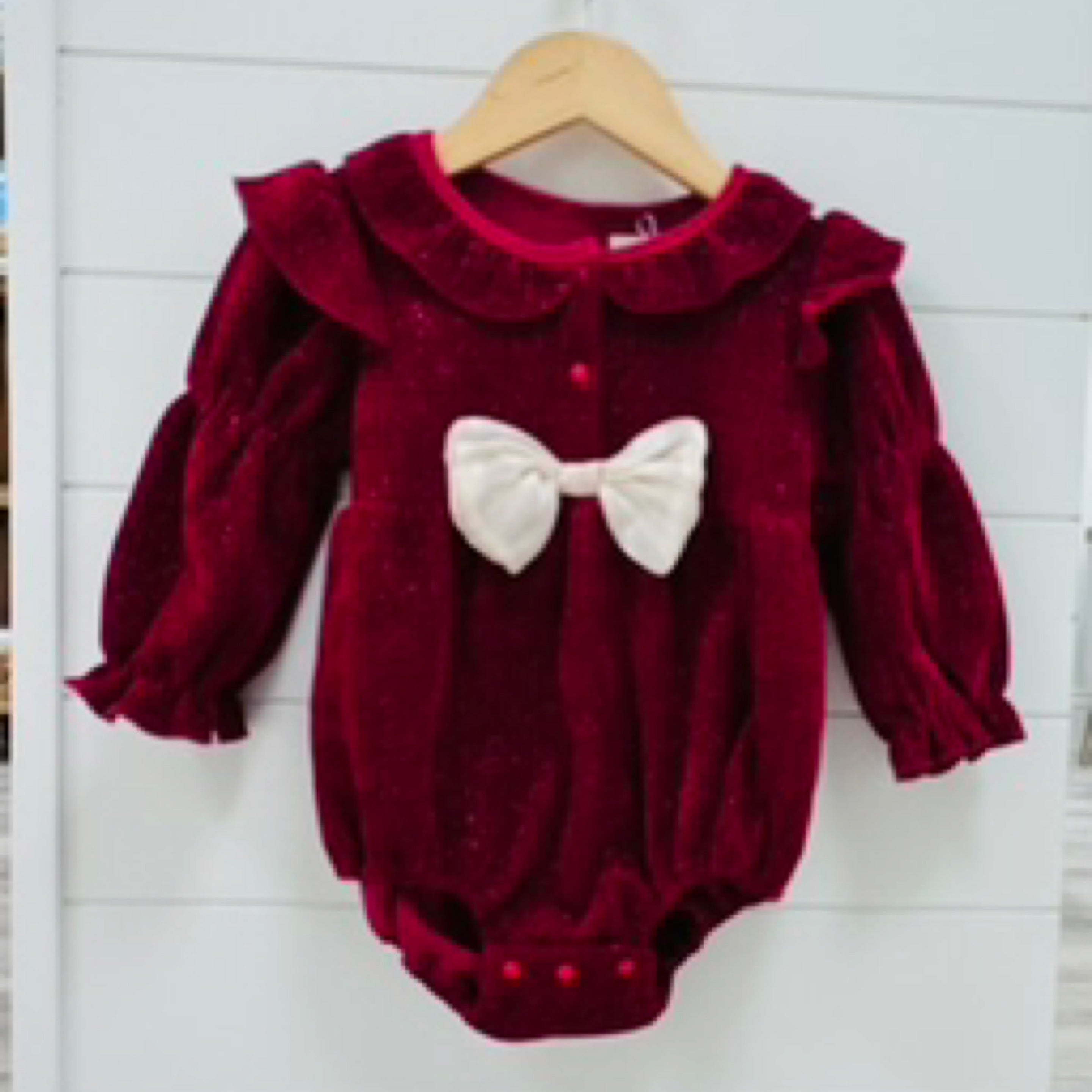 Red Bow Bubble Romper