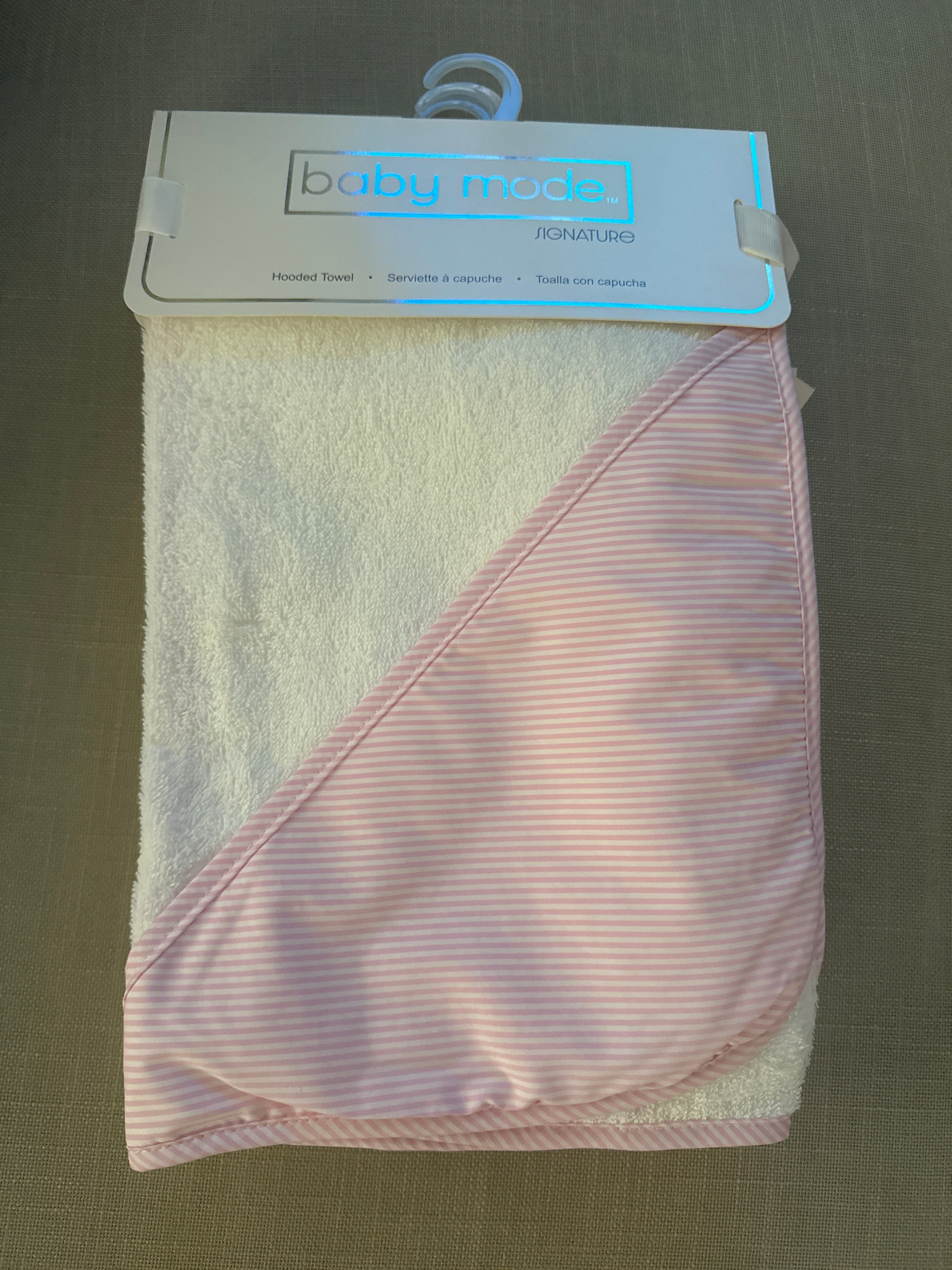 Pink Striped Hooded Towel
