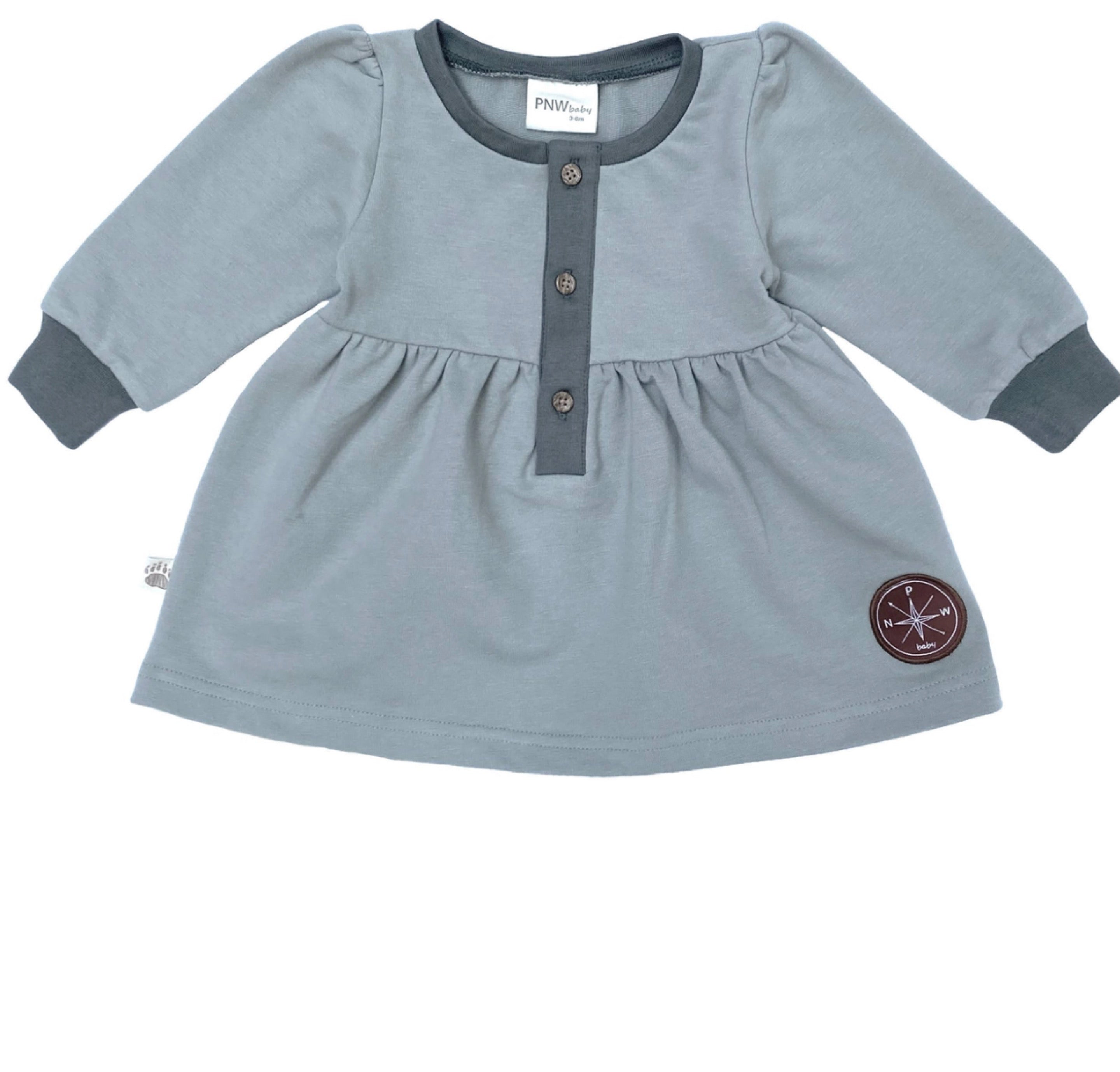 Glacier Button Dress checked