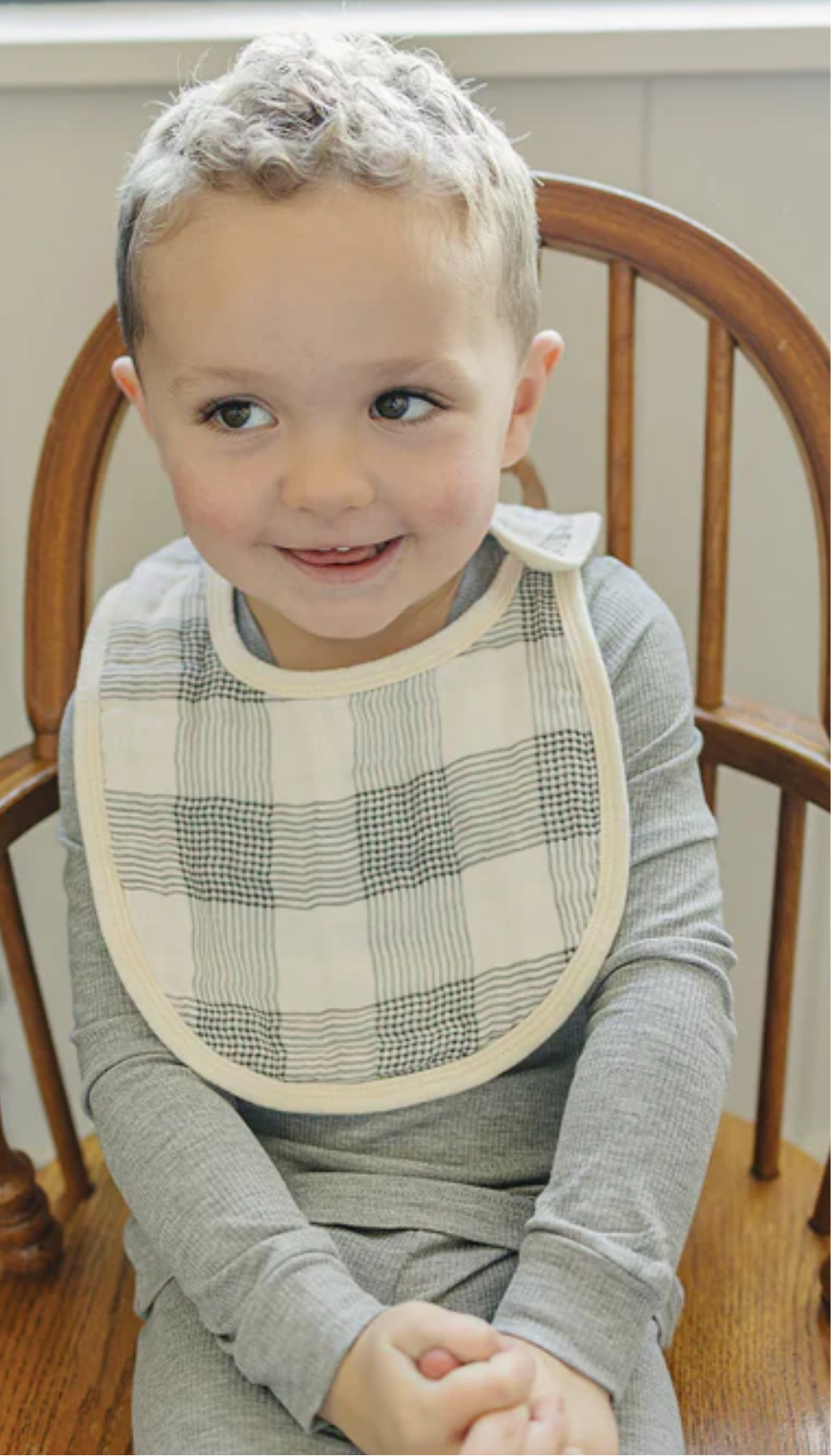 Coastal Plaid Muslin Bib