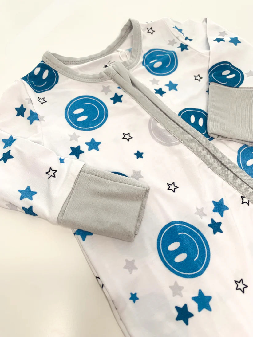 Blue Smiley Bamboo Pajama