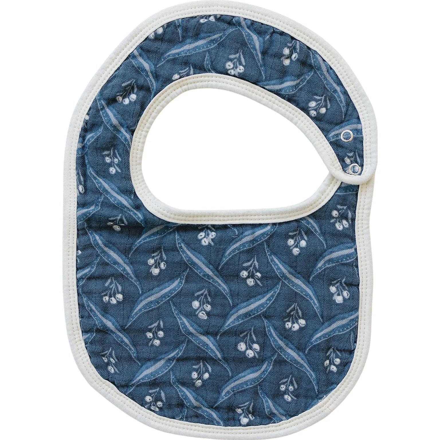 Navy Berry Muslin Bib