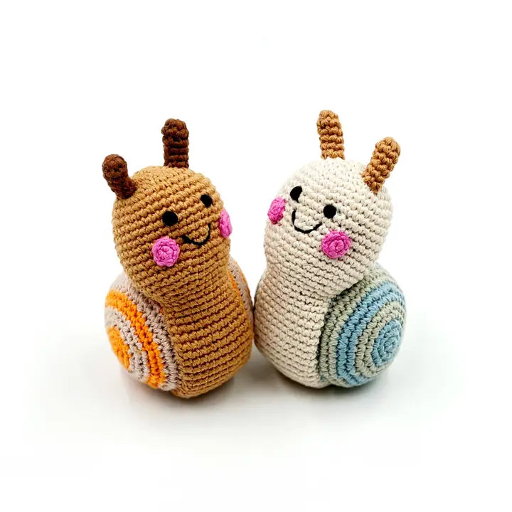 Brown Snail Rattle Toy