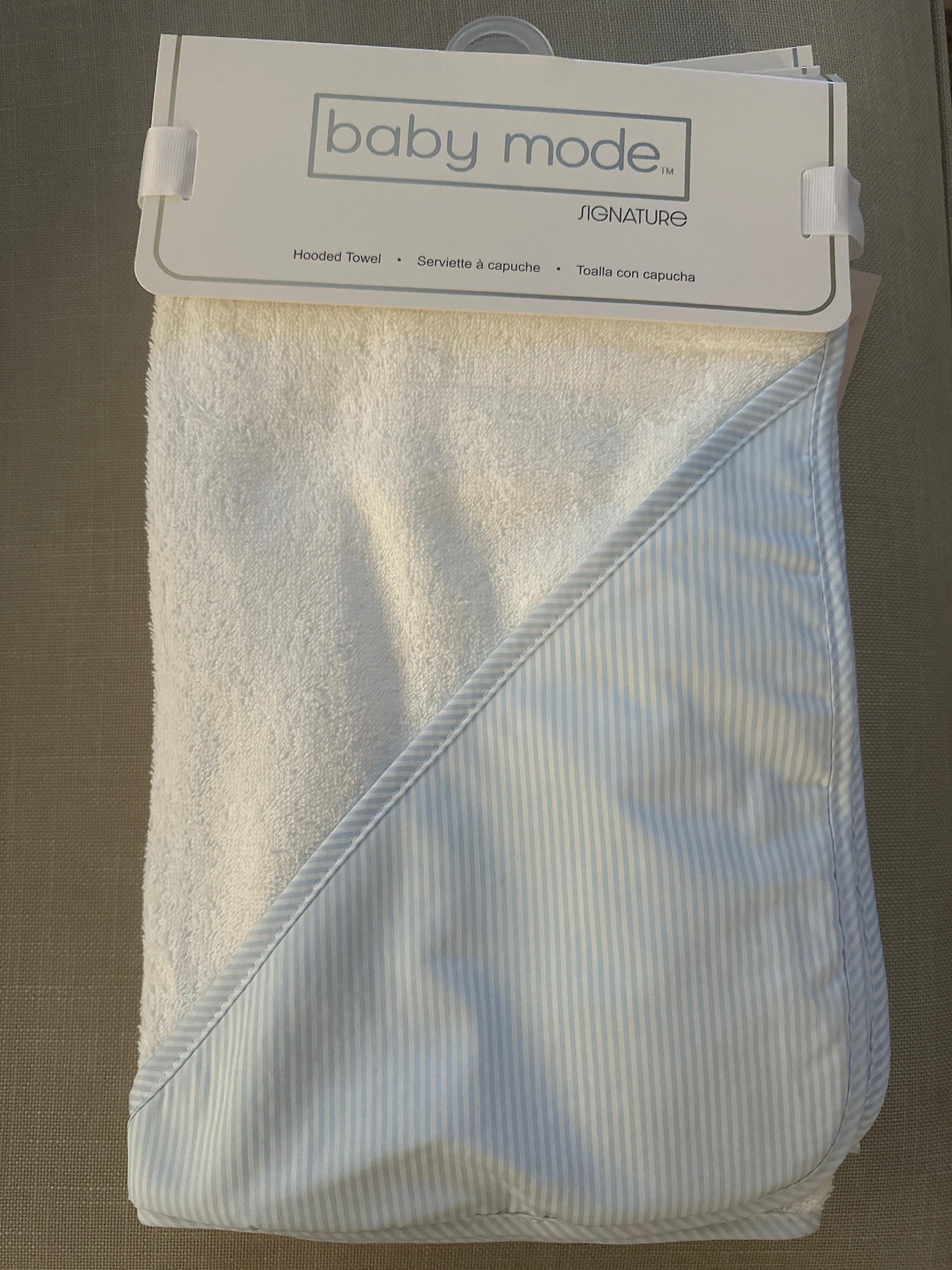 Blue Striped Hooded Towel