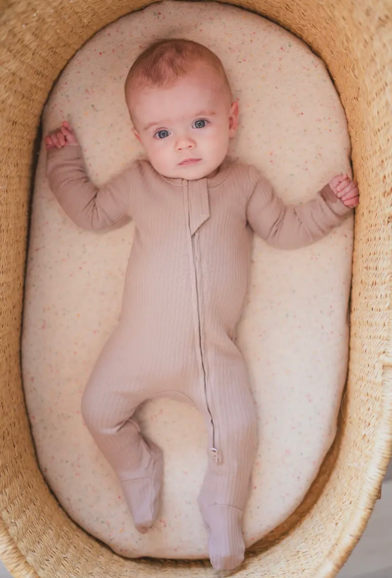 Mocha Organic Cotton Ribbed Footie