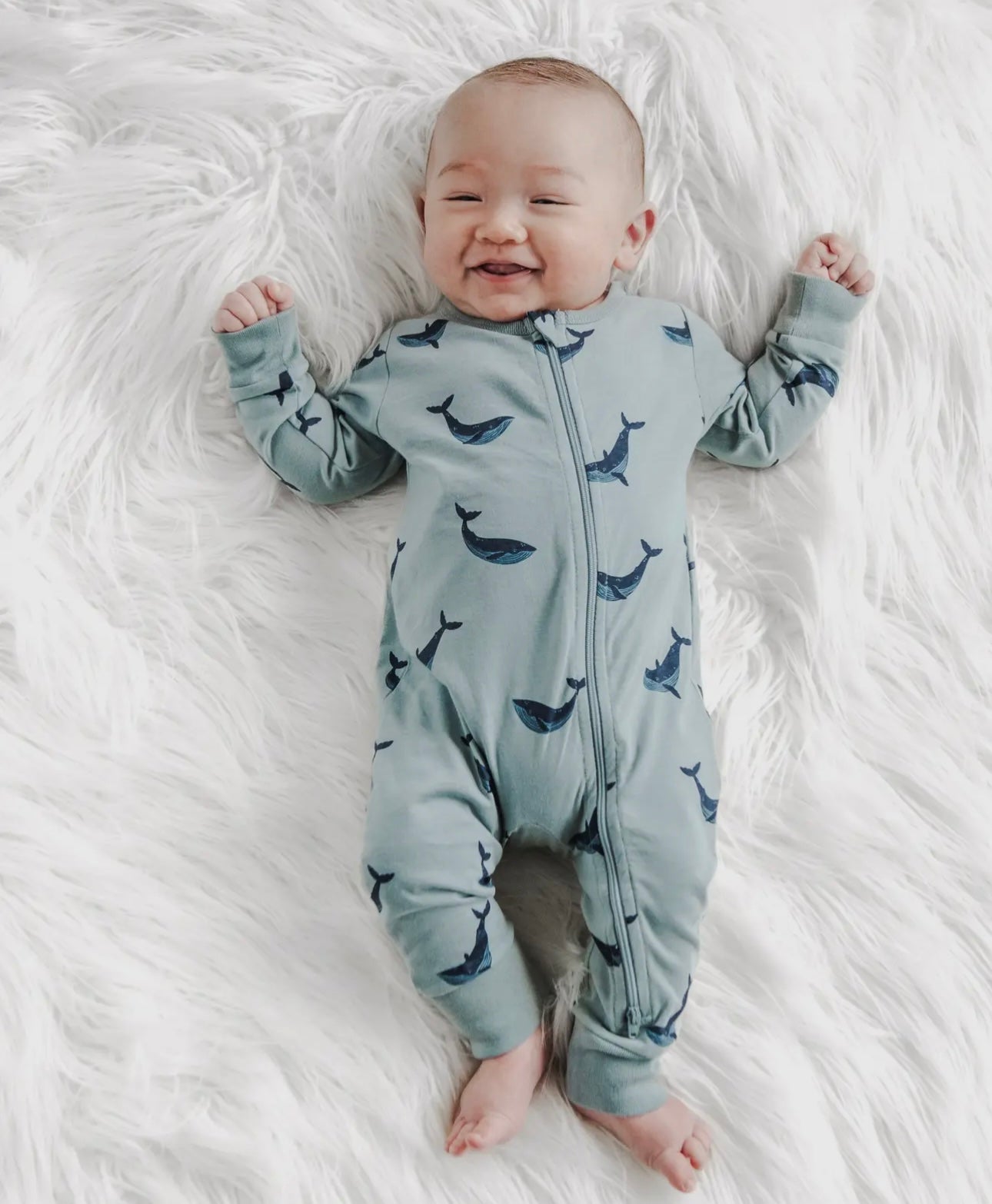 Blue Whale Zip Romper