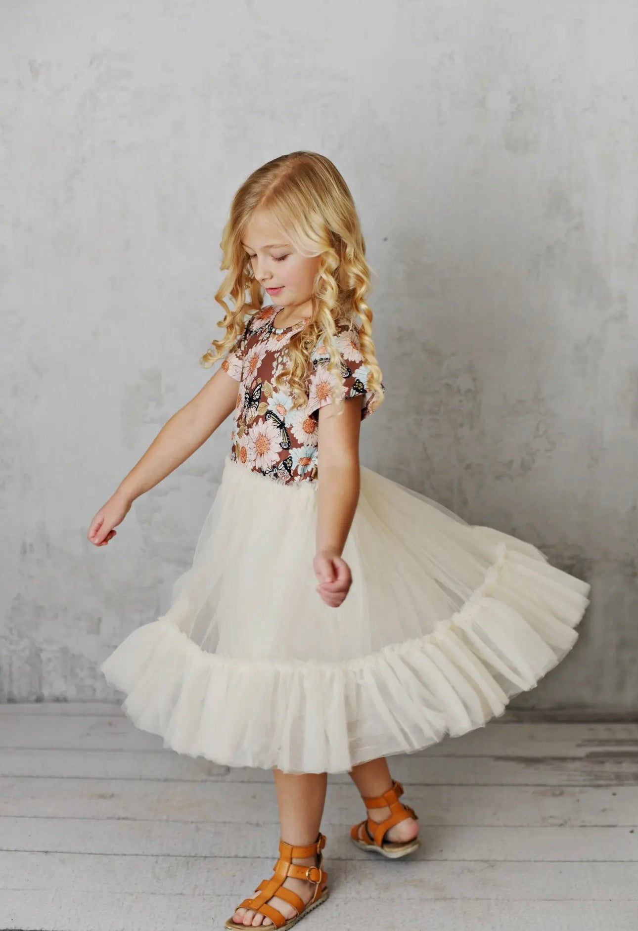 Ecru Tulle Butterfly Dress