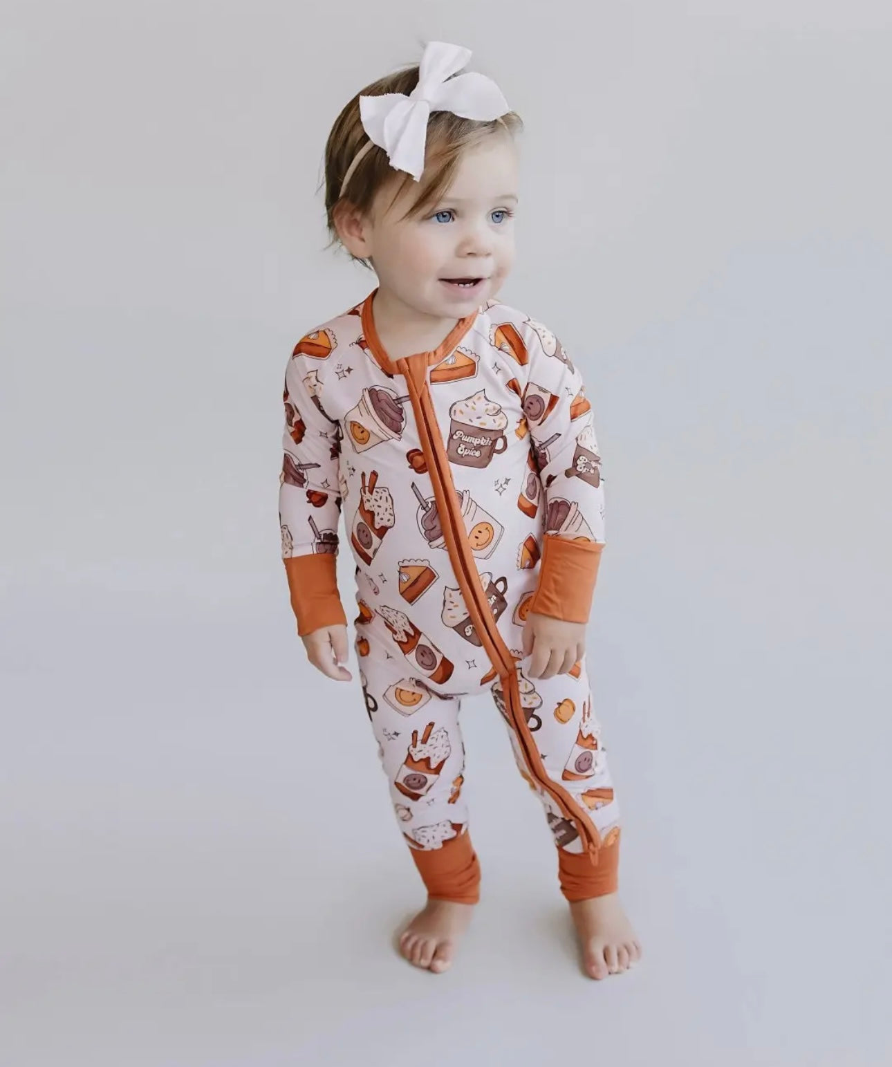 Pumpkin Spice Bamboo Zip Up PJ