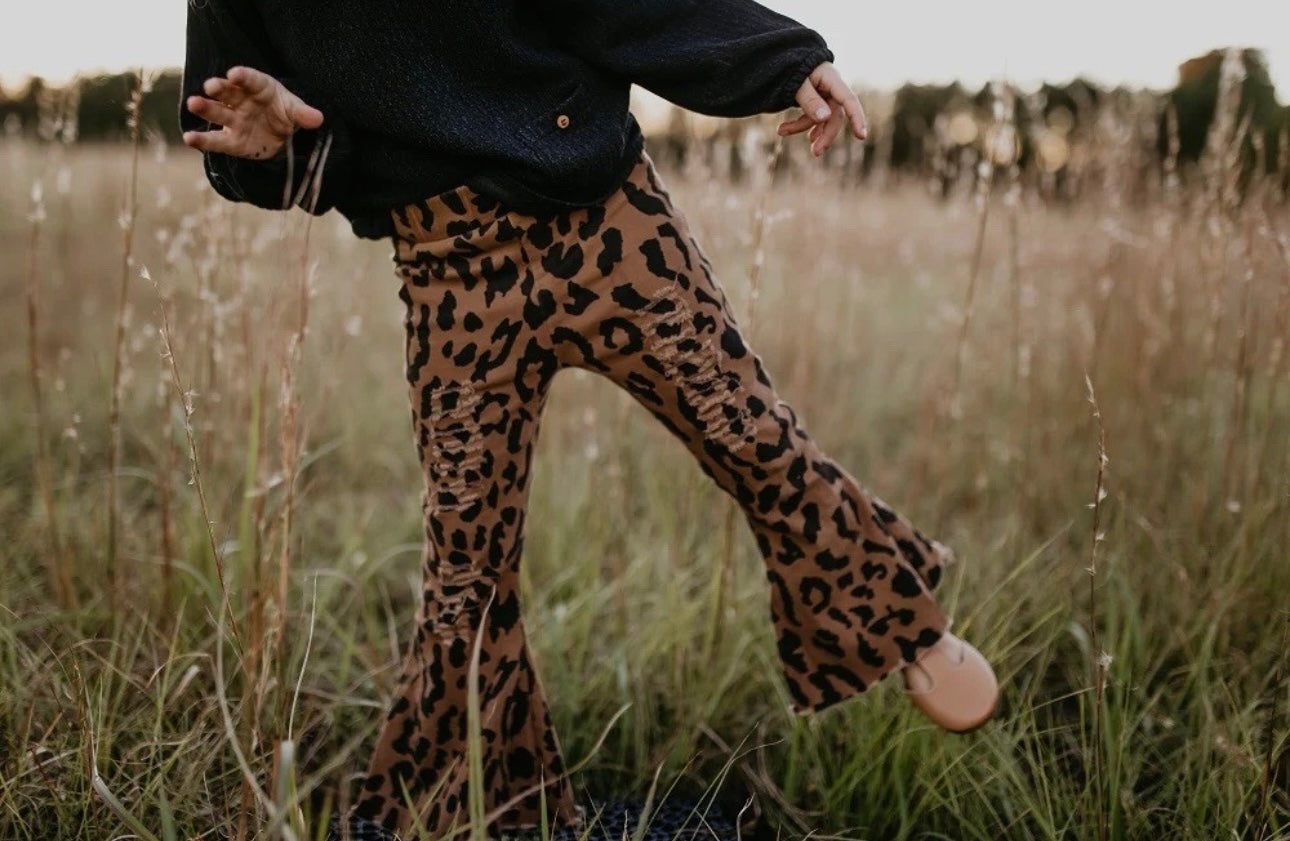 Leopard Flare Jeans