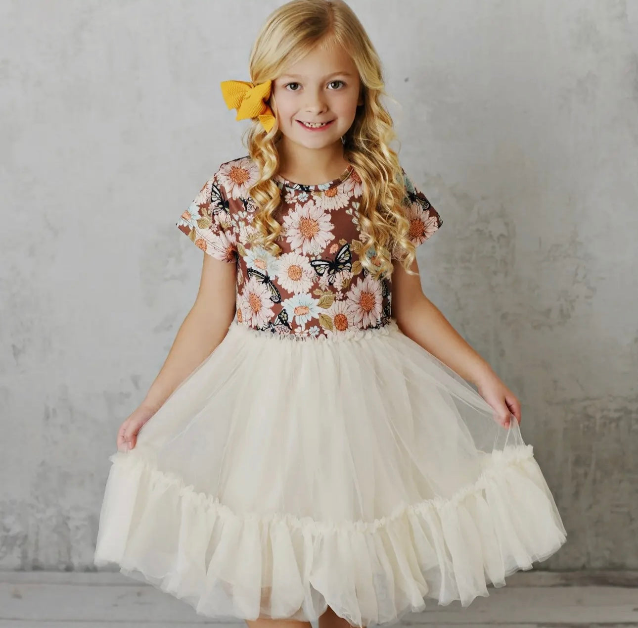 Ecru Tulle Butterfly Dress