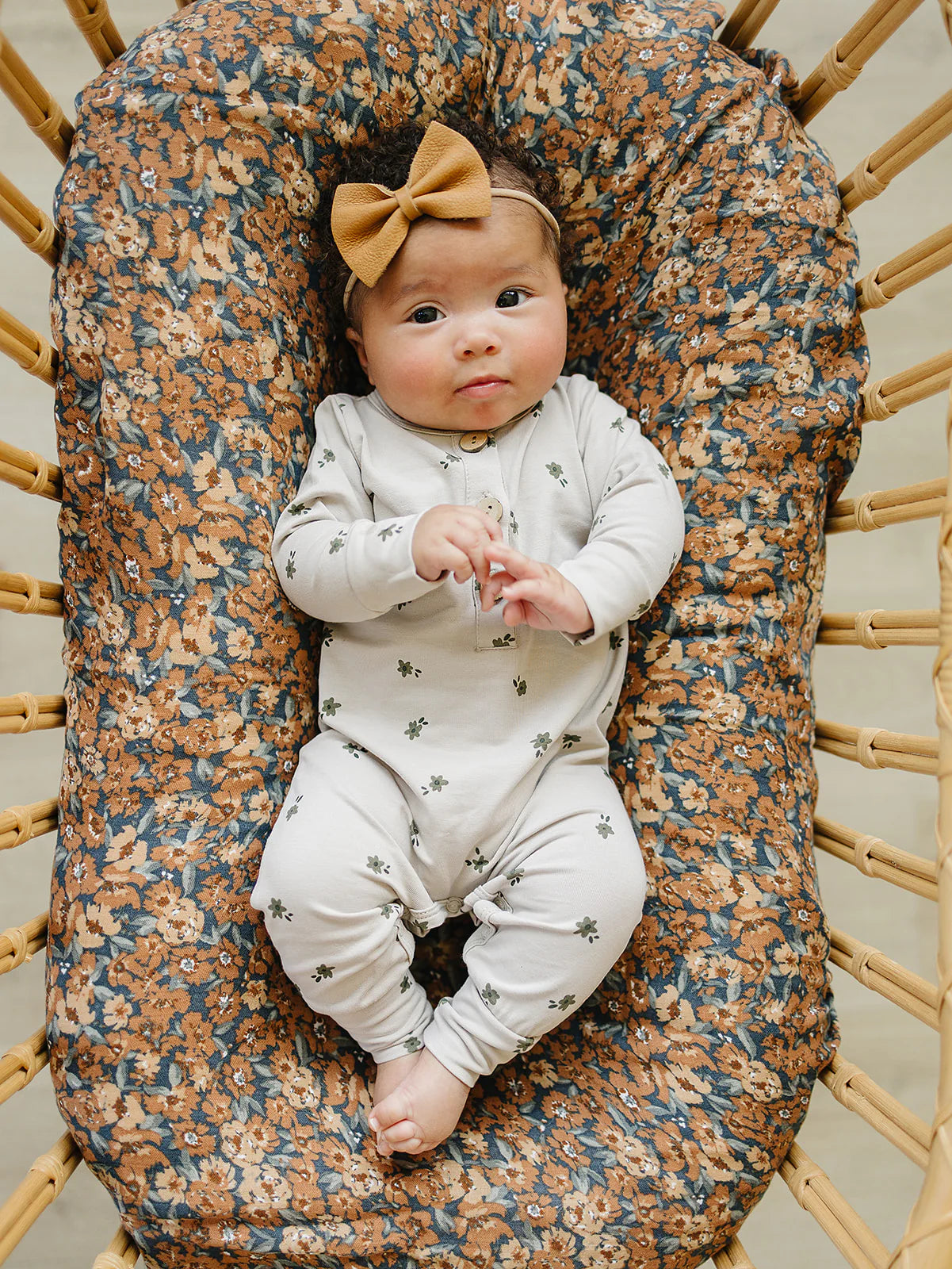 Vines Long Sleeve Button Romper