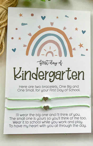 Back to School Bracelet Set - Heart Kindergarten