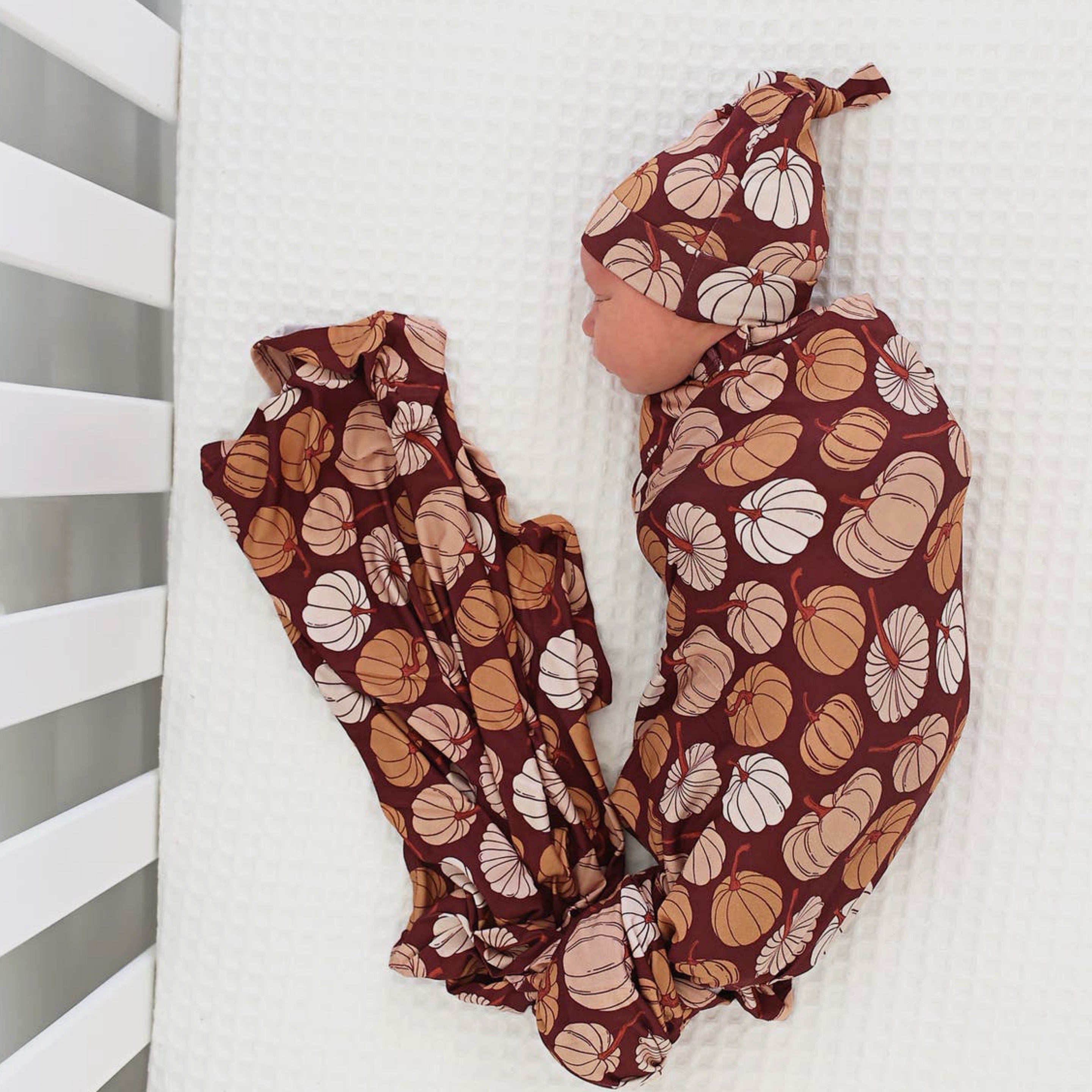 Pumpkin Swaddle Blanket and Hat Set