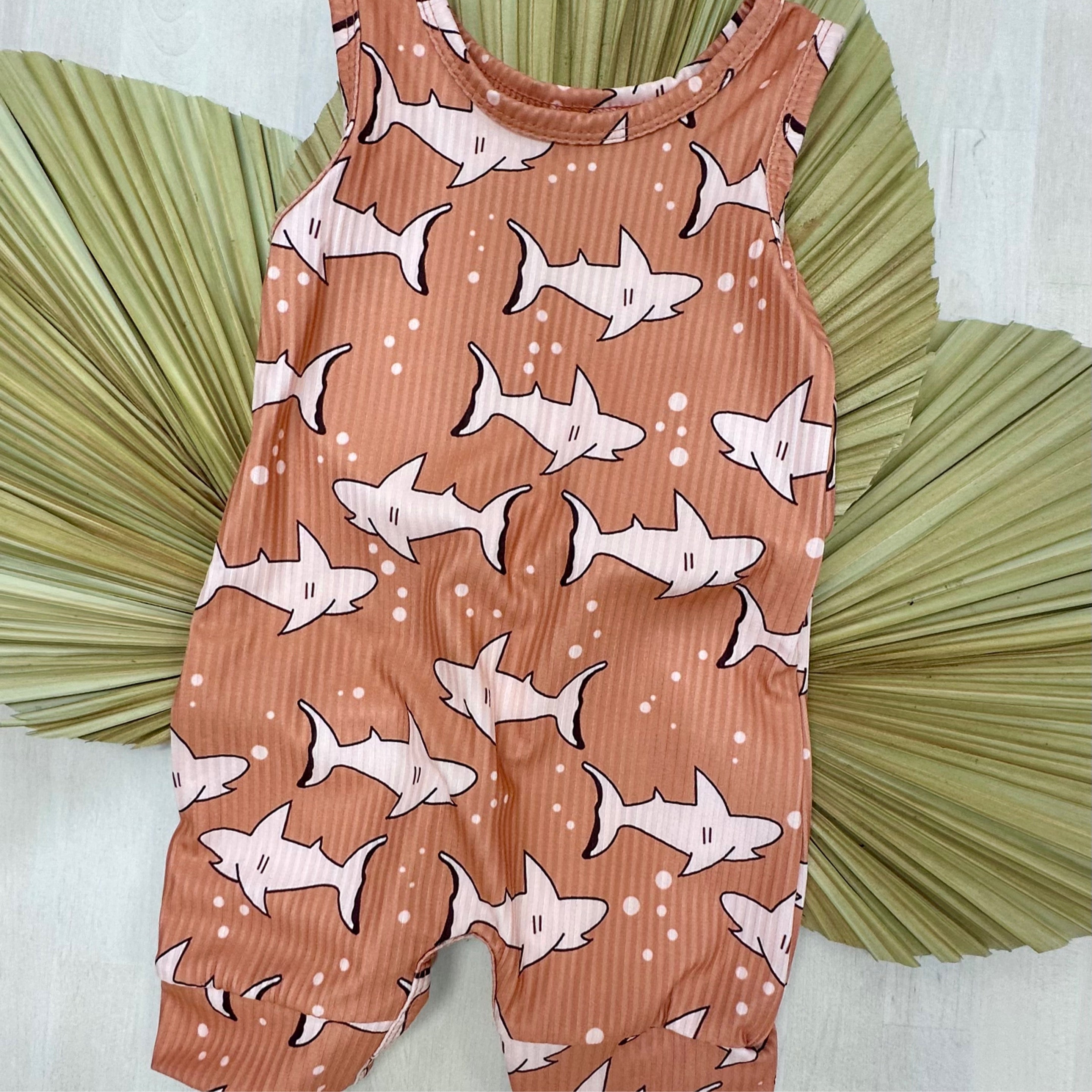 Ribbed Shark Romper