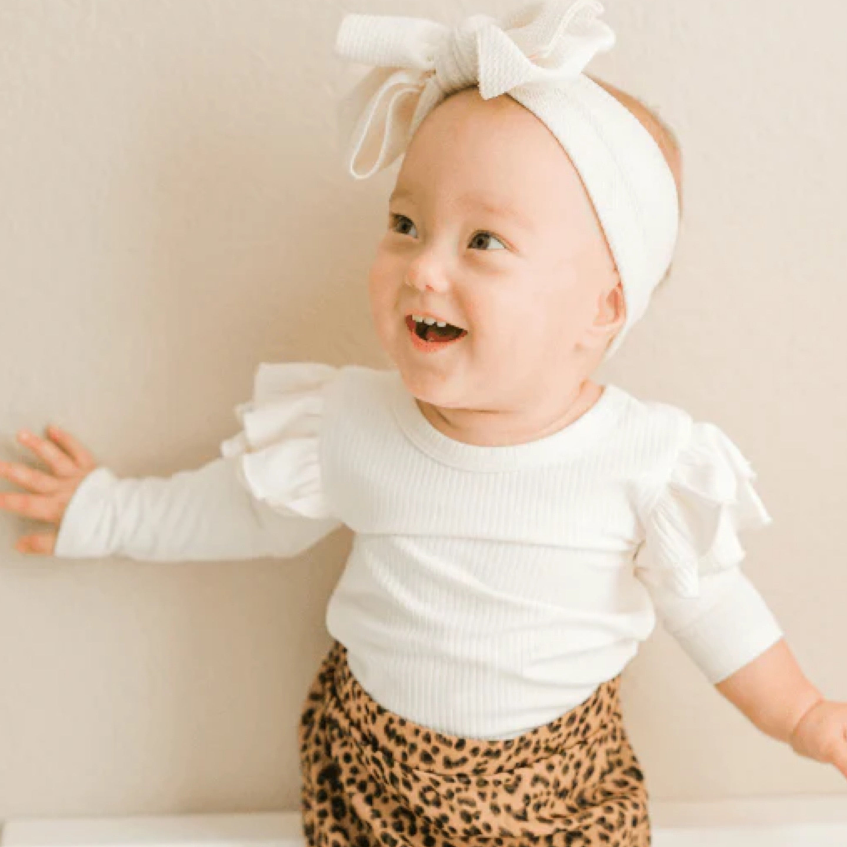 Evie Ruffle Top- Cream