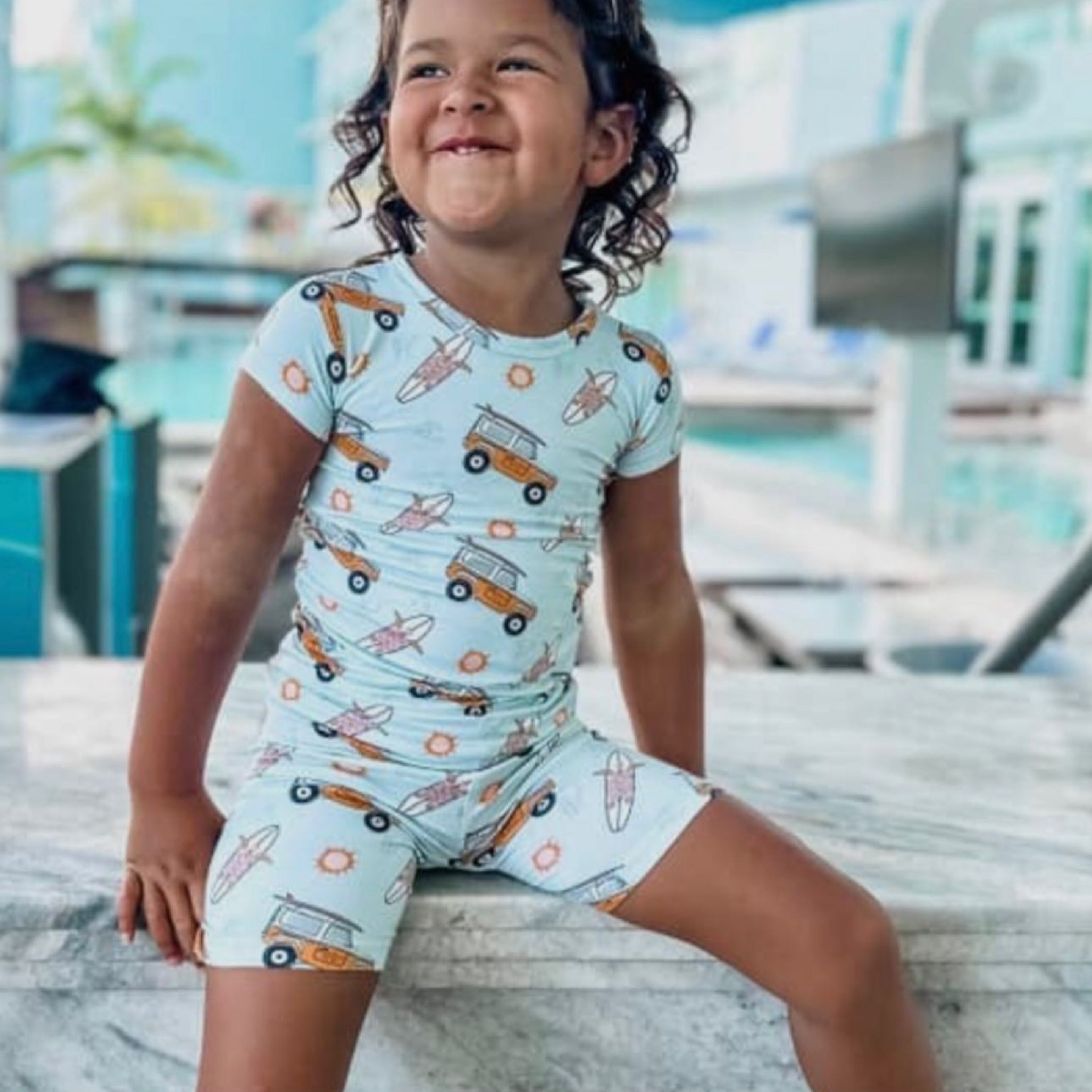 Beach Bronco Pajama Short Set