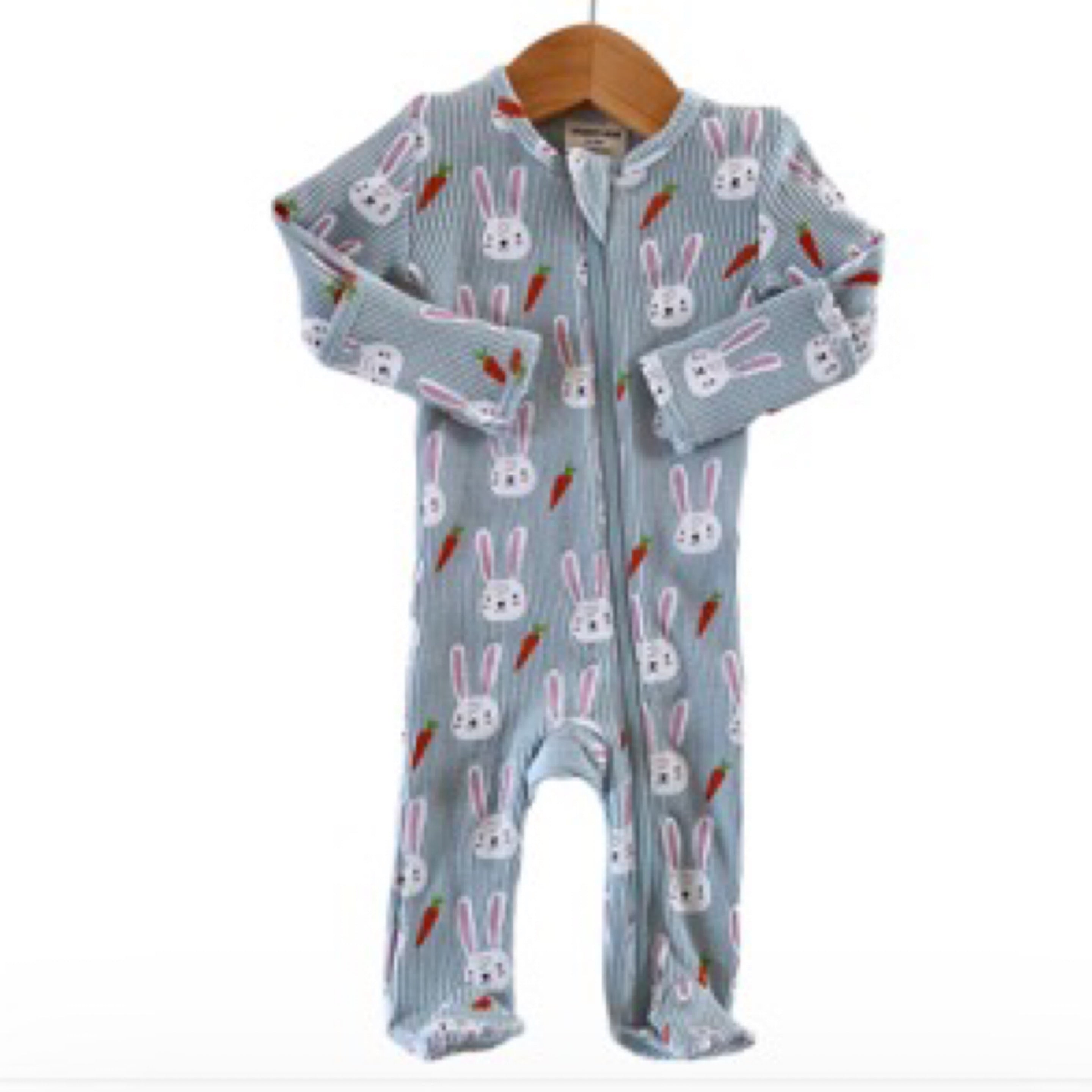 Brother Bunny Organic Cotton Zip Footie