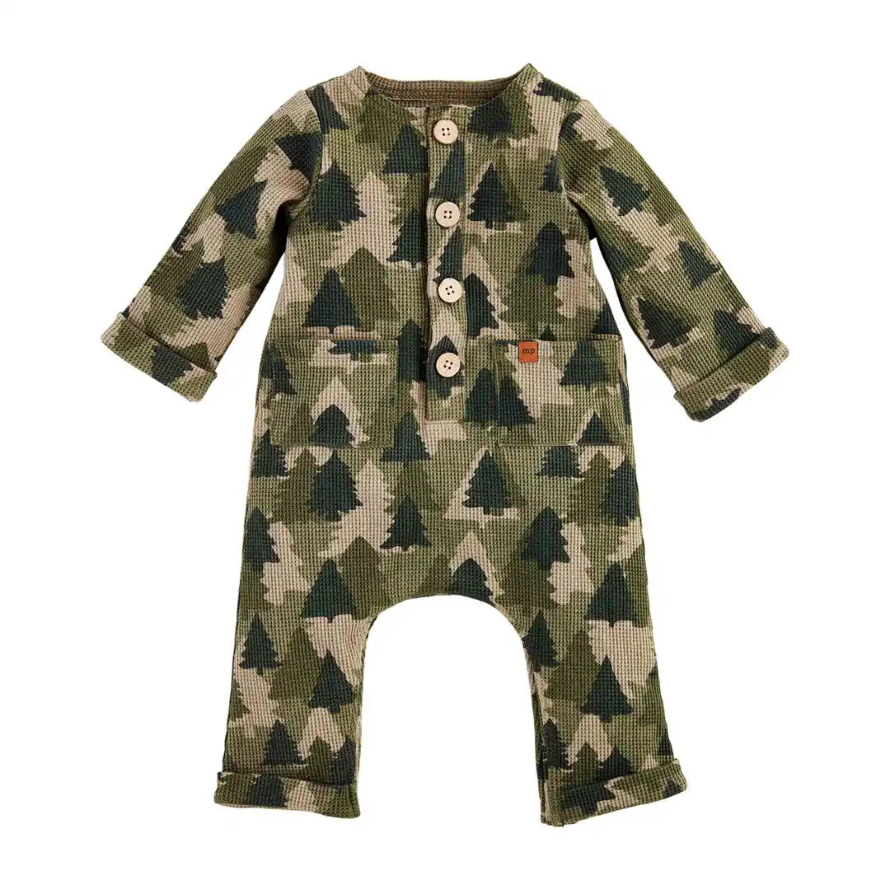 Tree Camo Waffle Romper