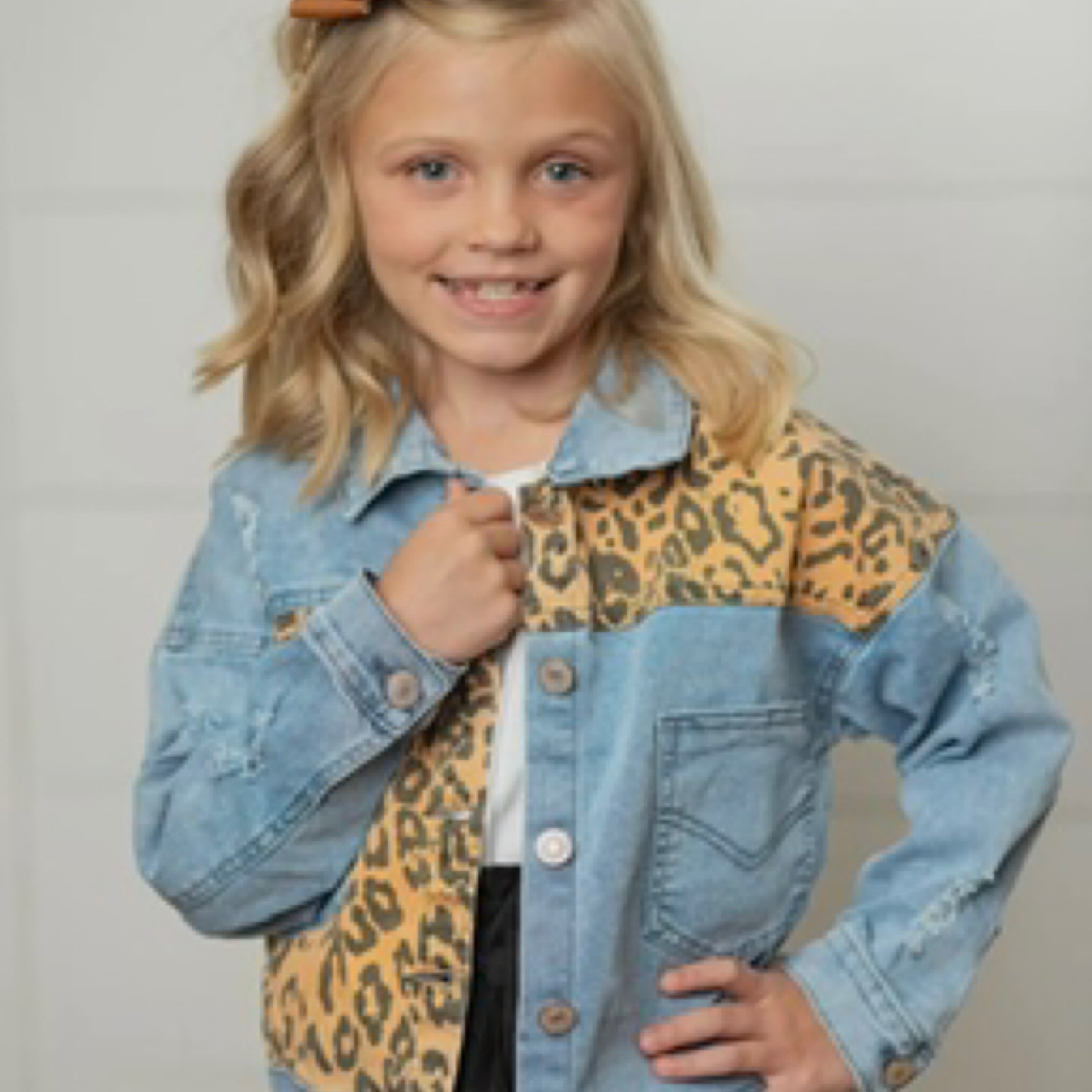Leopard Patch Denim Jacket