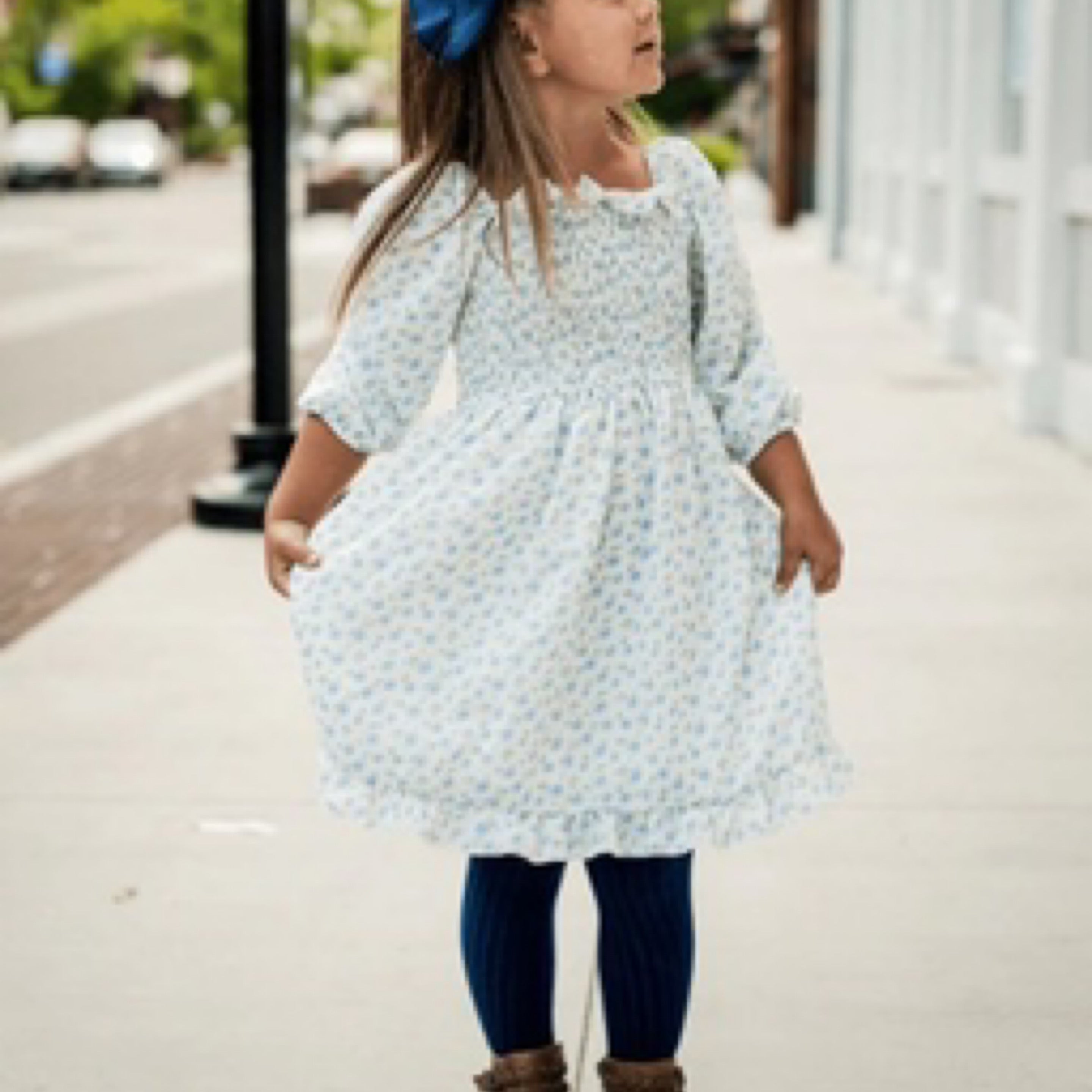 Kristy Blue Floral Dress