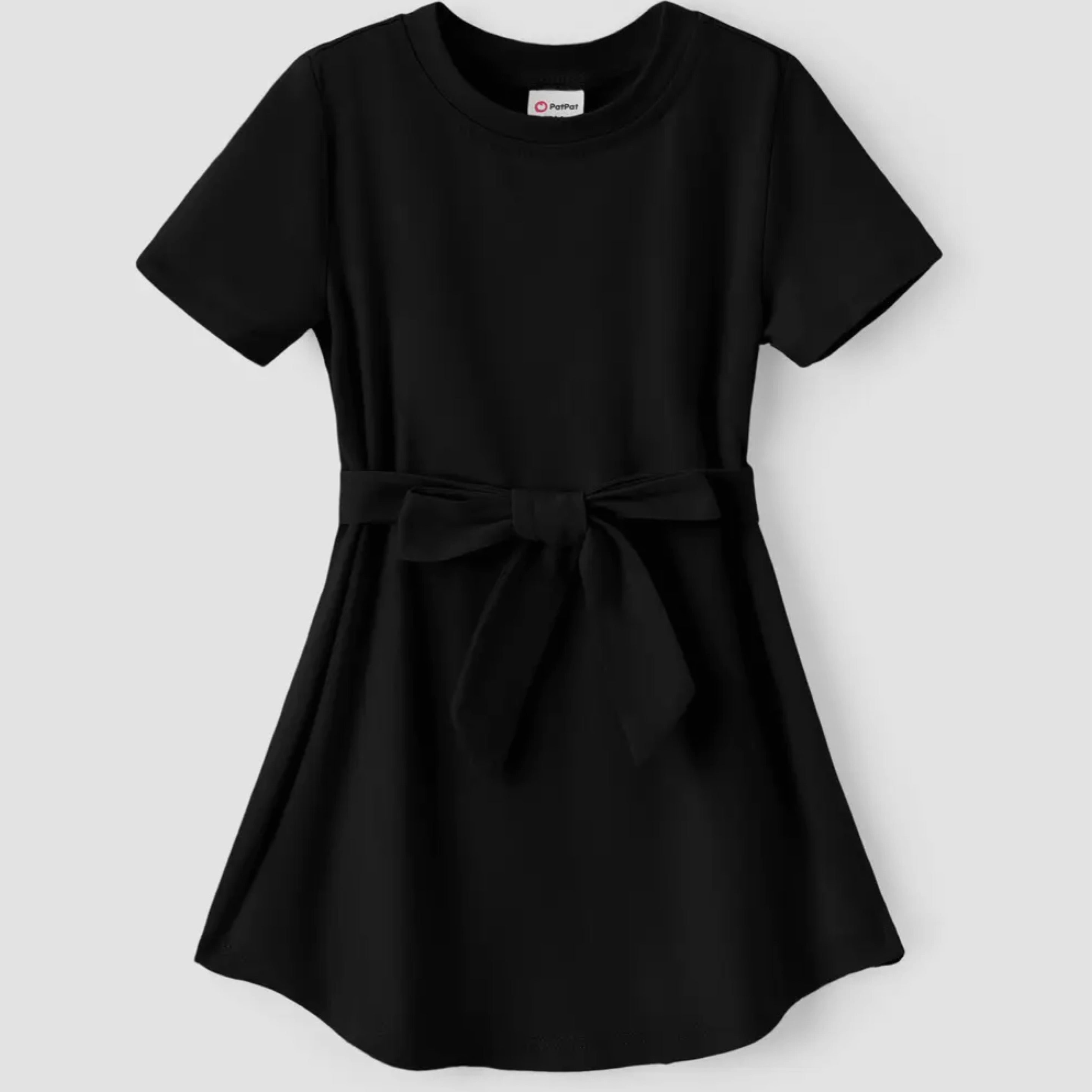 Black Tshirt Dress w Tie