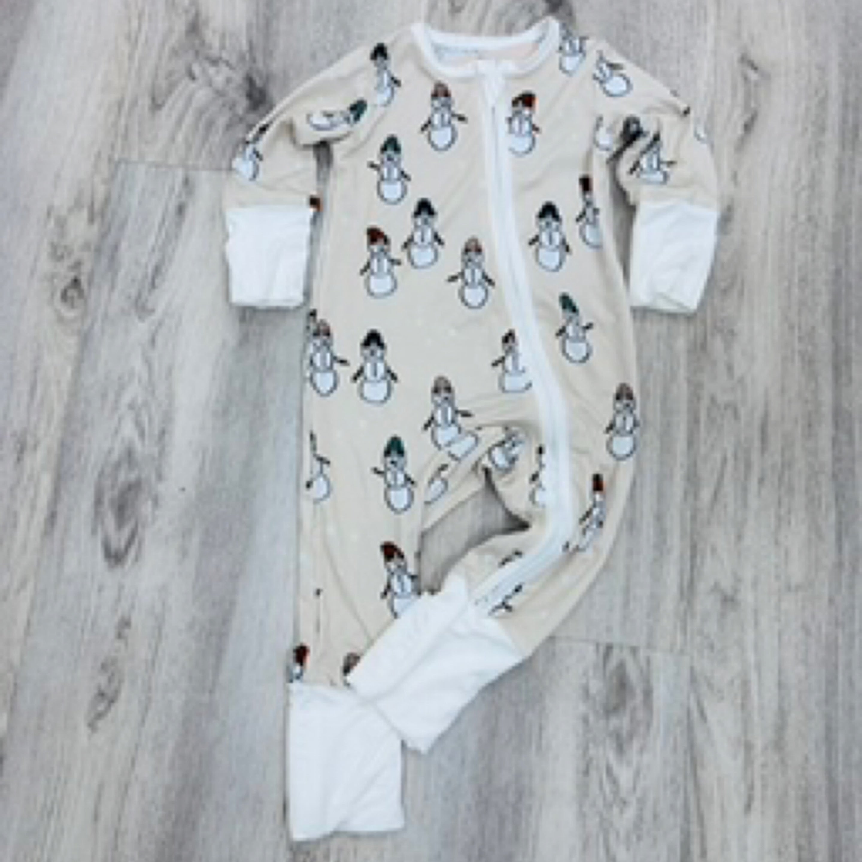Tan Snowman Zip Up