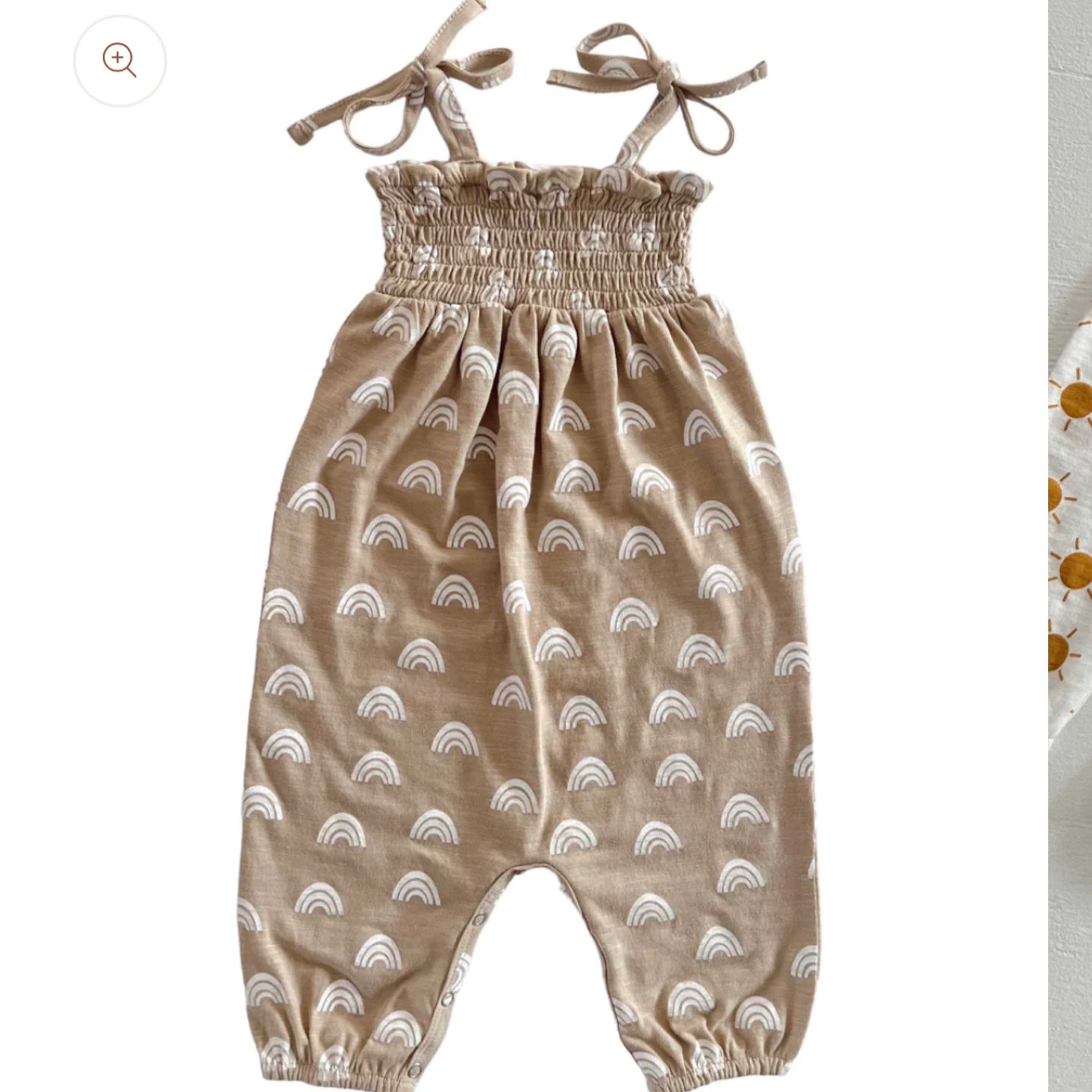 Rainbow Organic Smocked Jumpsuit