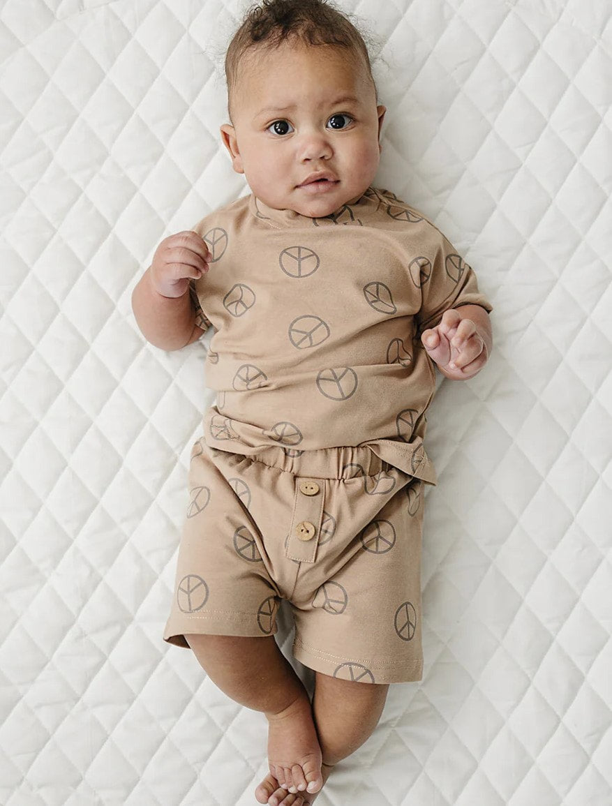 Peace Button Short Set