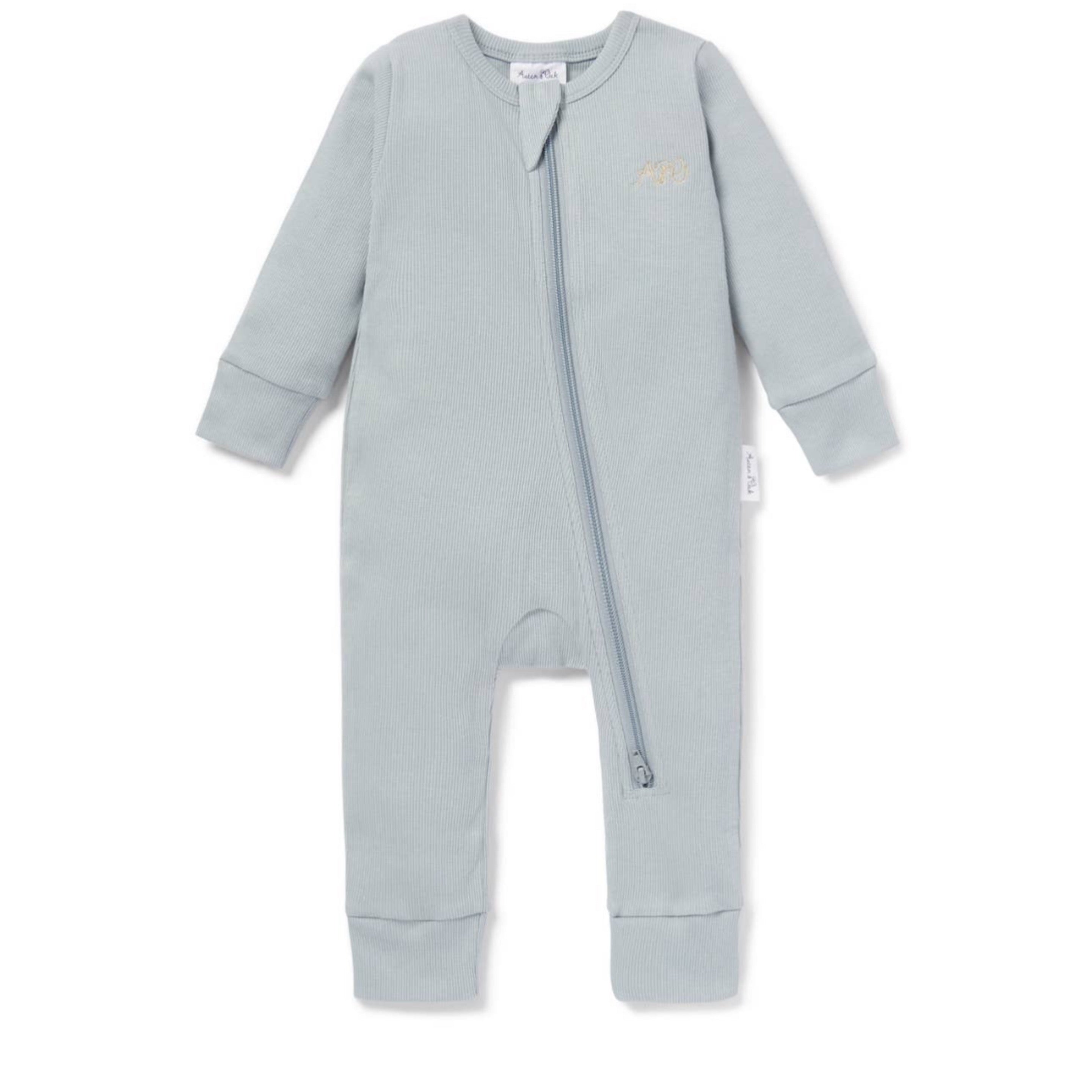 Blue Fog Zipped Romper