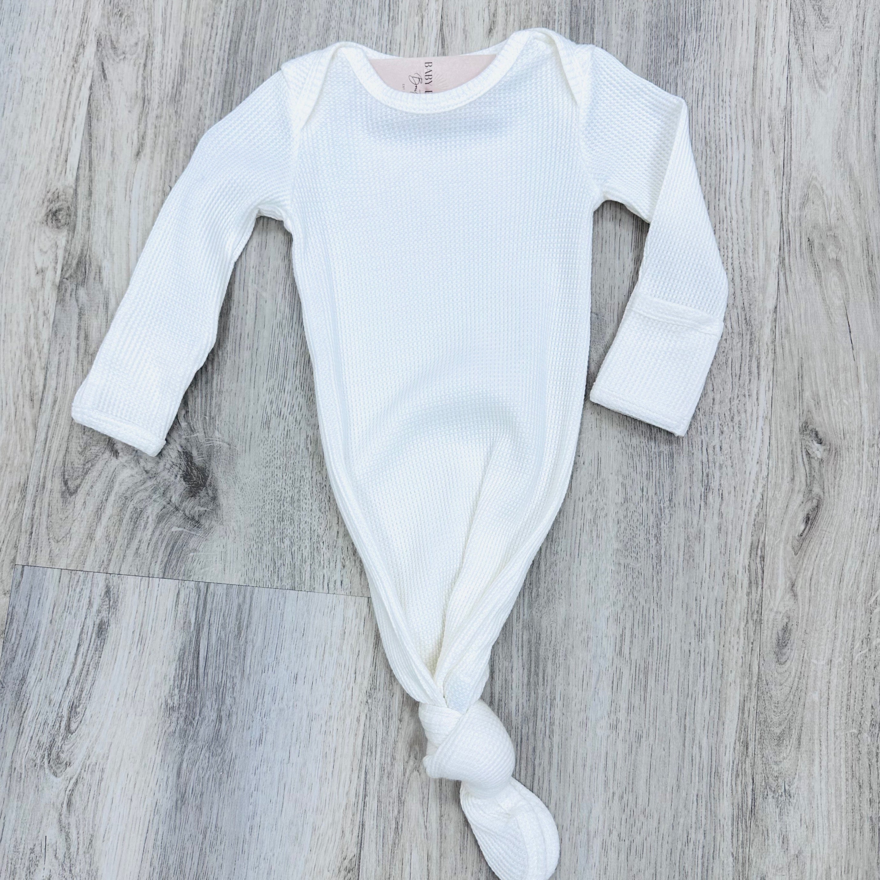 Winter White Organic Waffle Knotted Gown