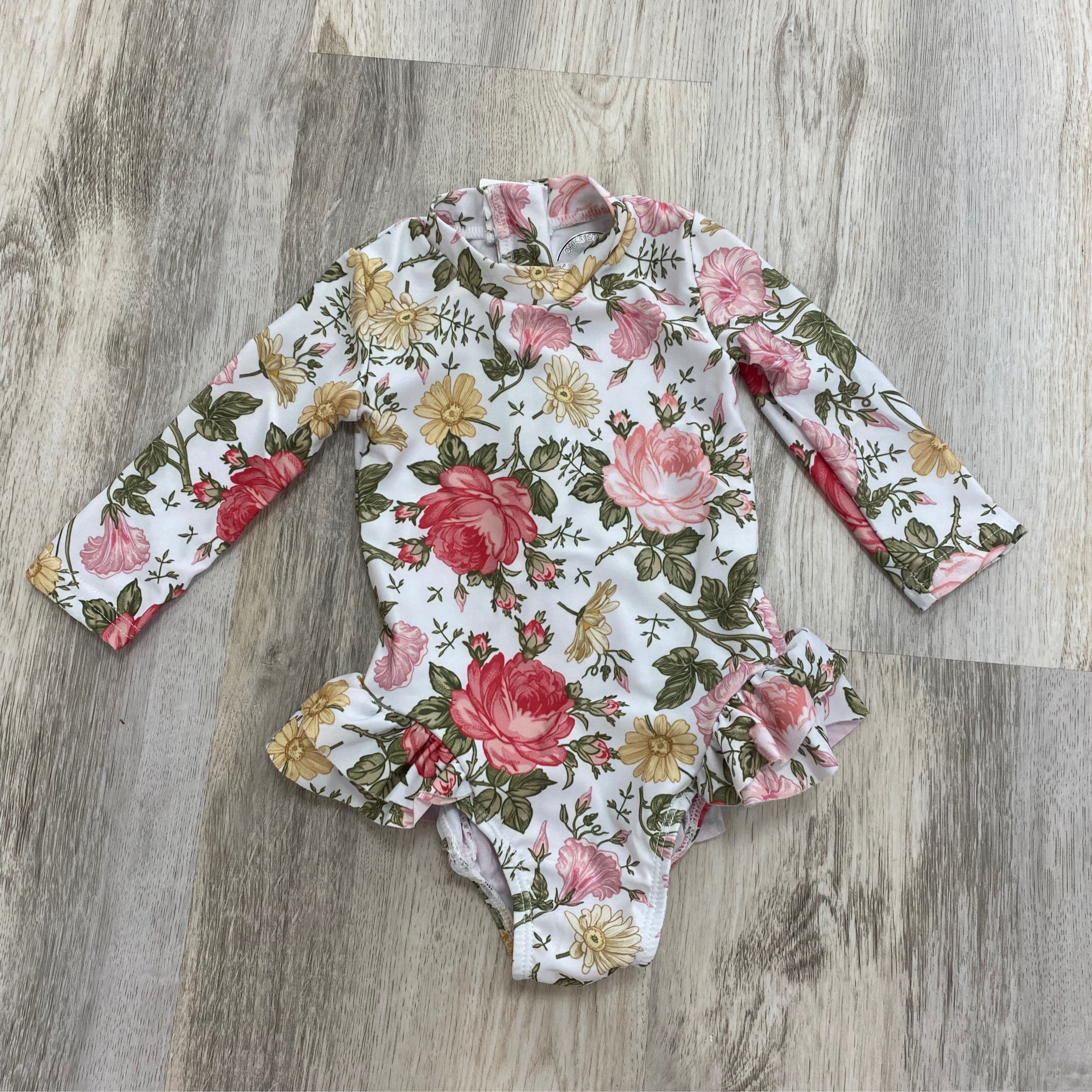 Floral Melody Rash Guard Swimsuit