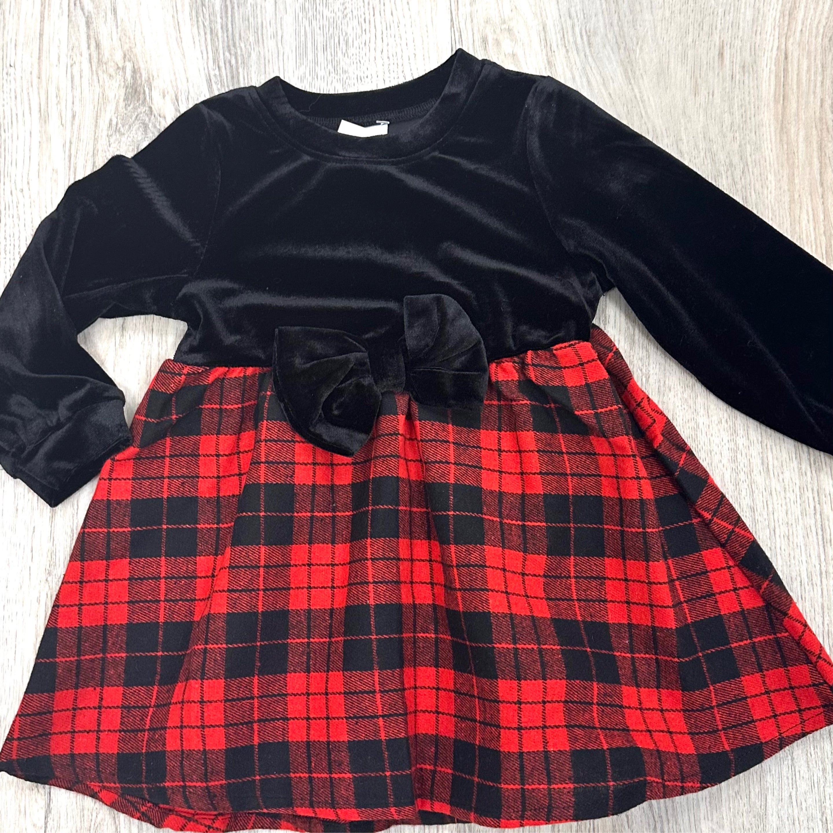 Black Velvet Bow Dress